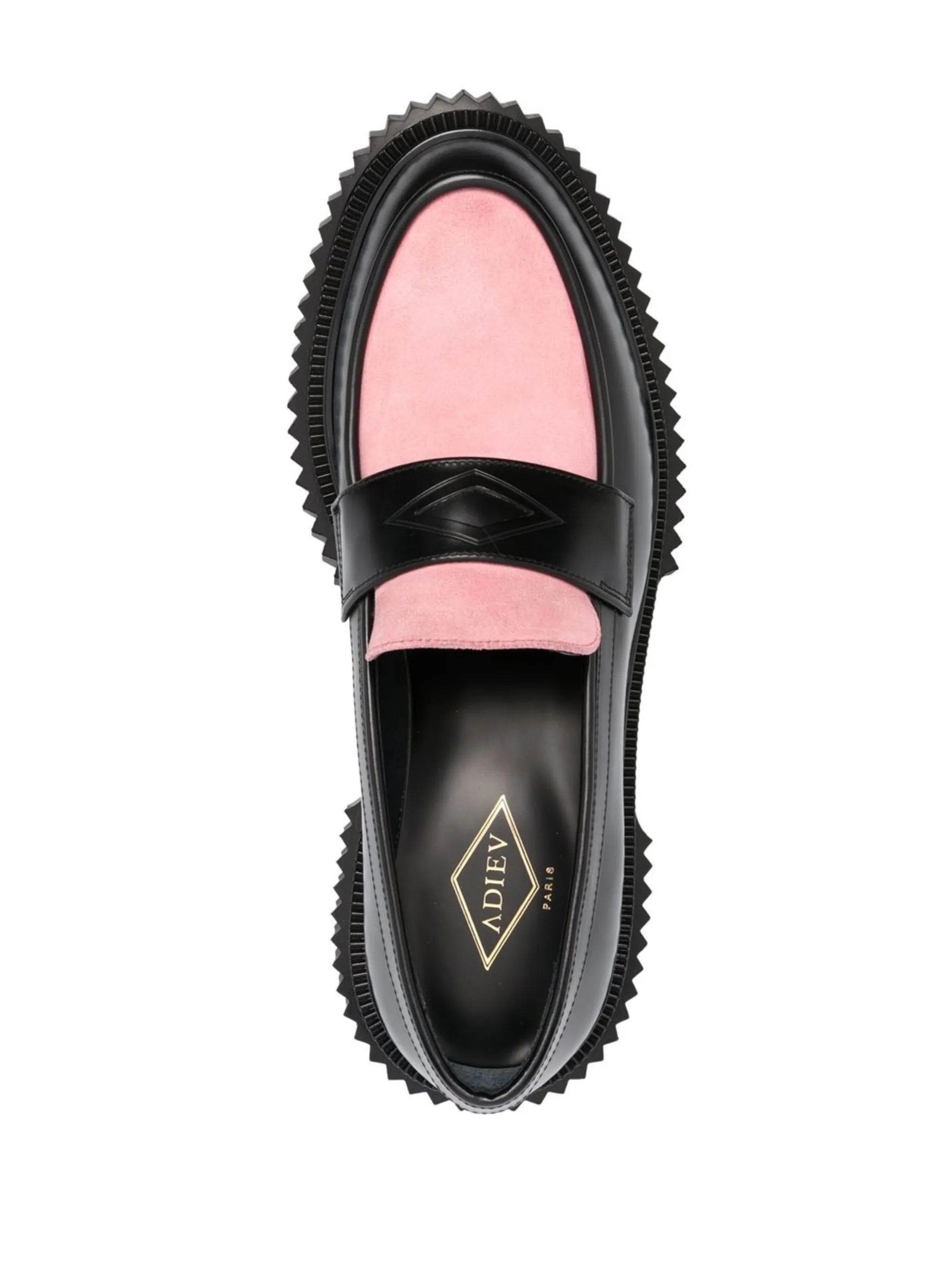 two-tone leather loafers