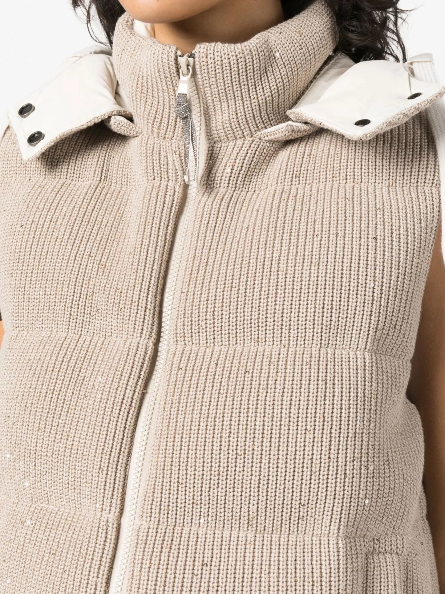 down padded knit gilet