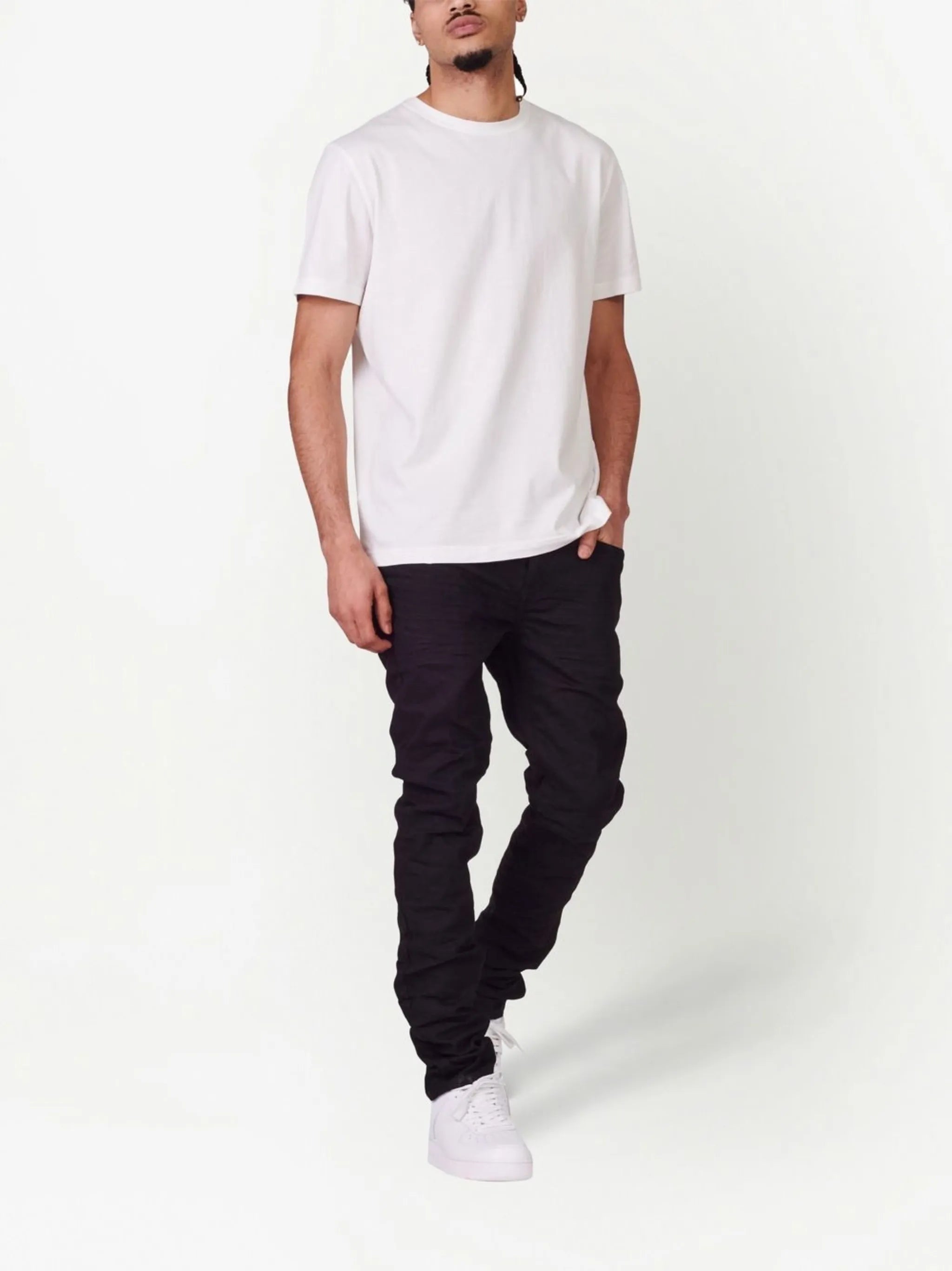 crinkled slim-cut jeans