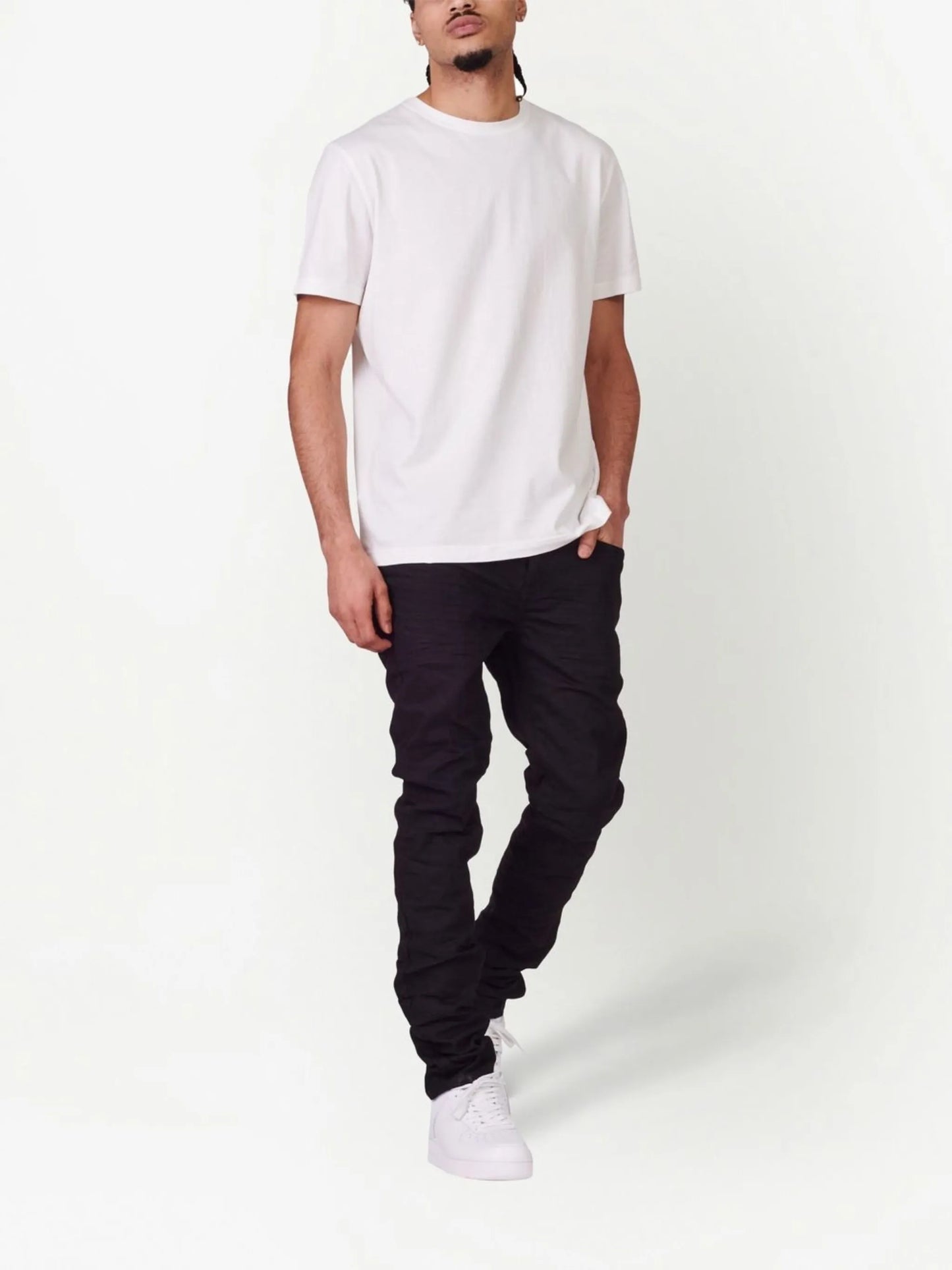 crinkled slim-cut jeans