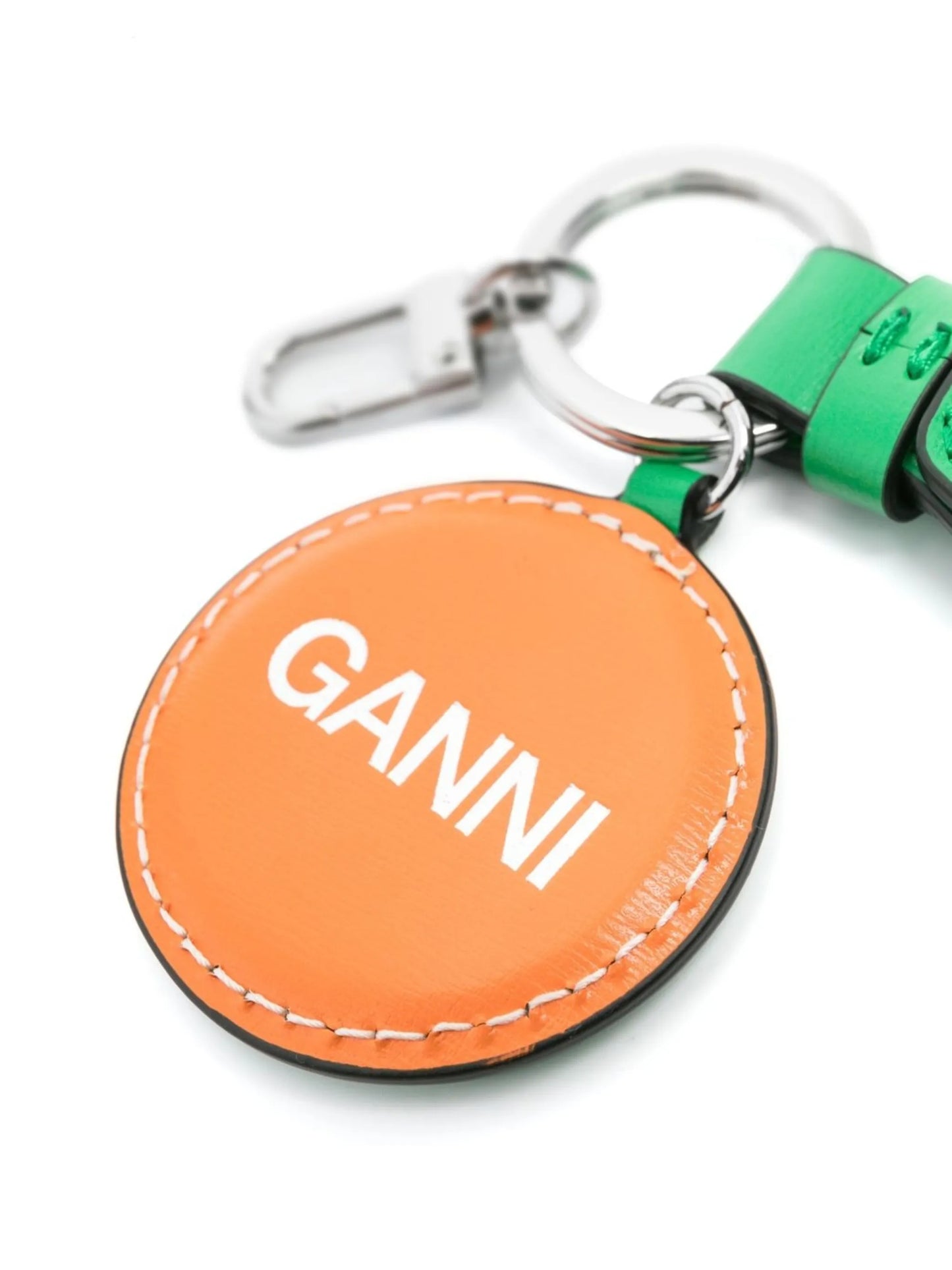 Smiley leather keyring