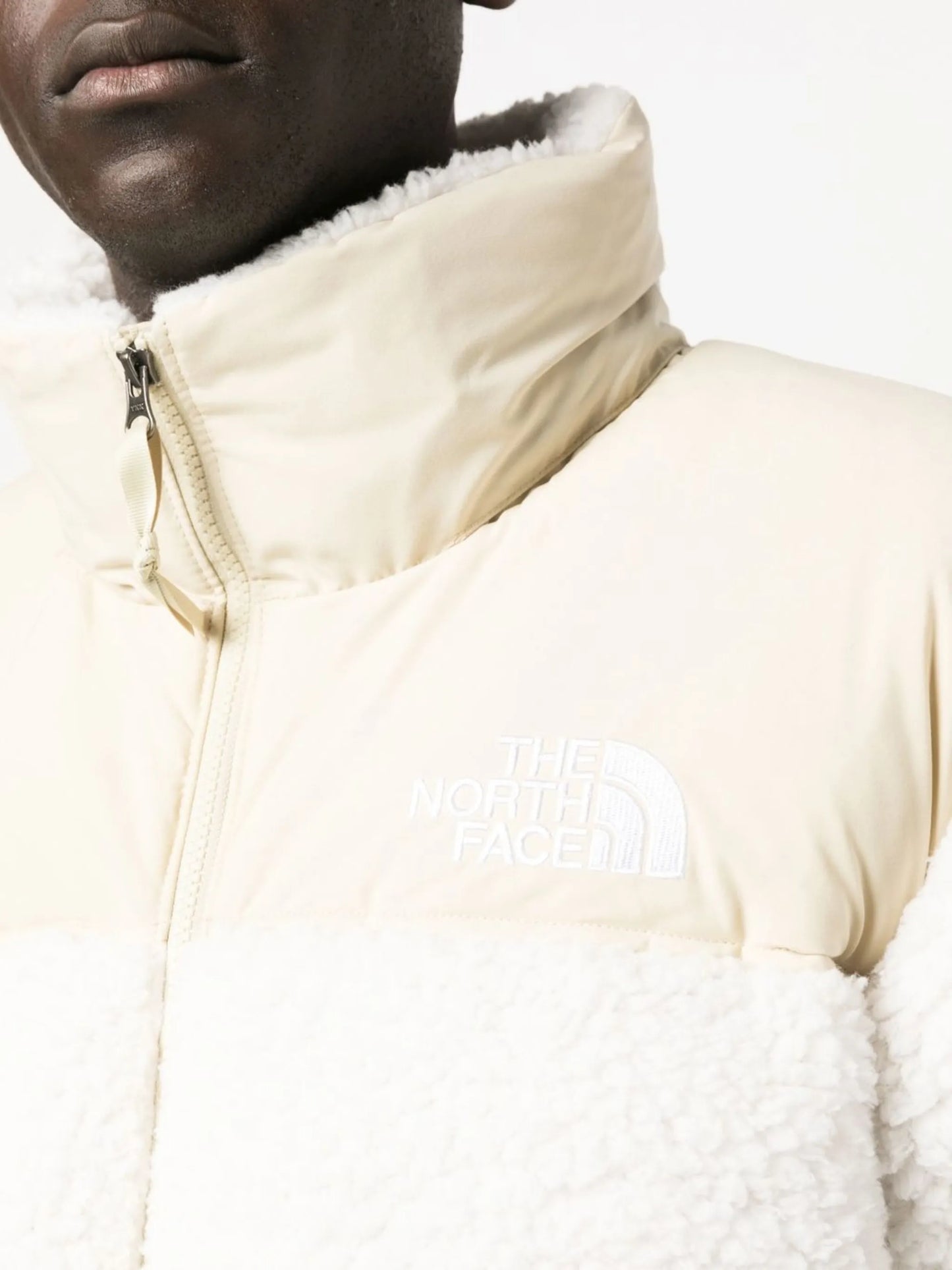 fleece-panel padded jacket