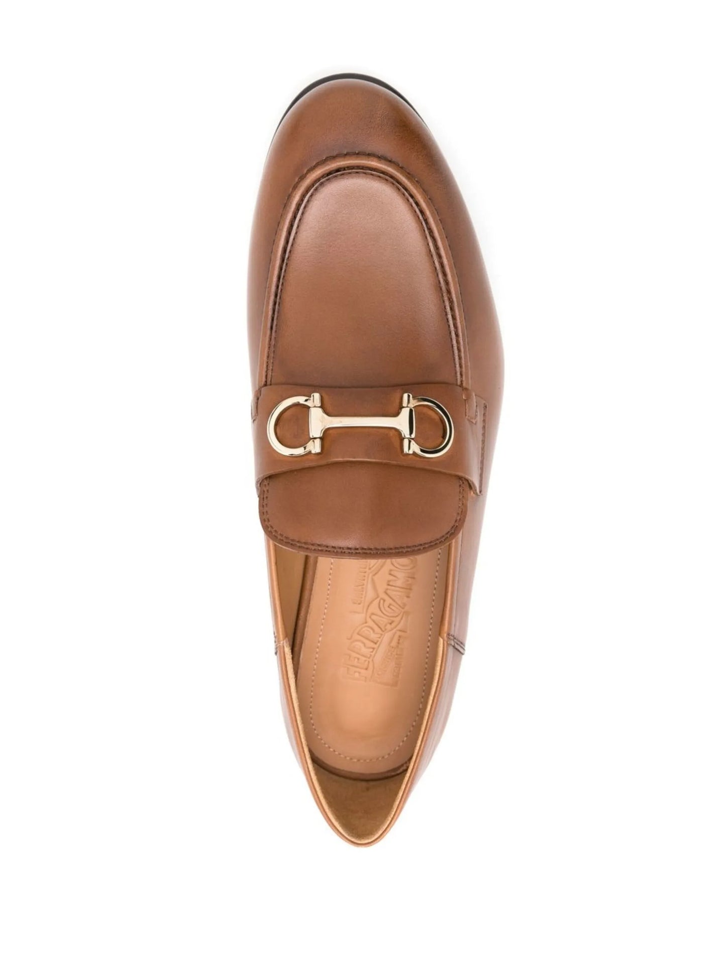 Gancini leather loafers