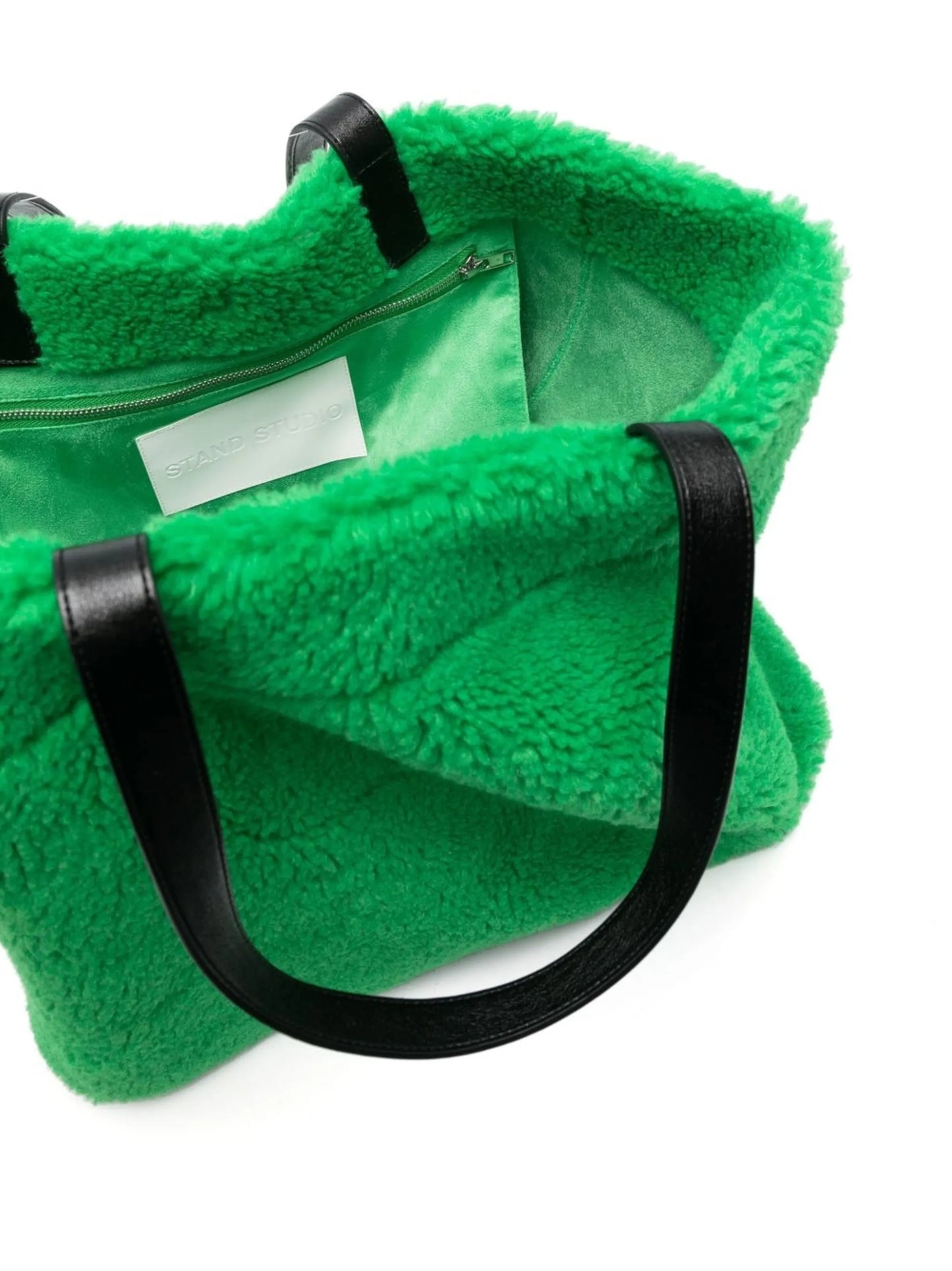 faux-shearling design tote bag