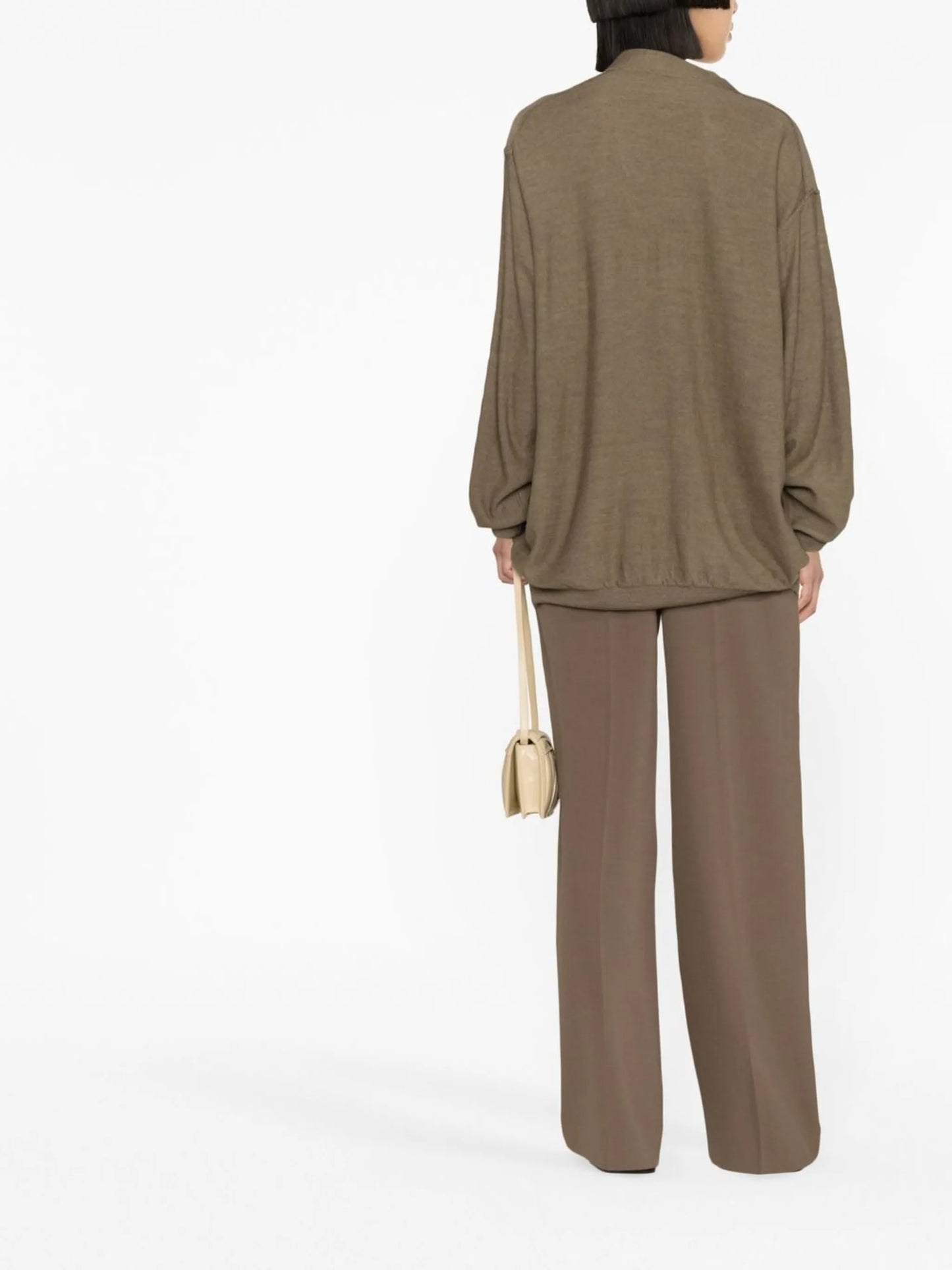 wool-blend V-neck cardigan