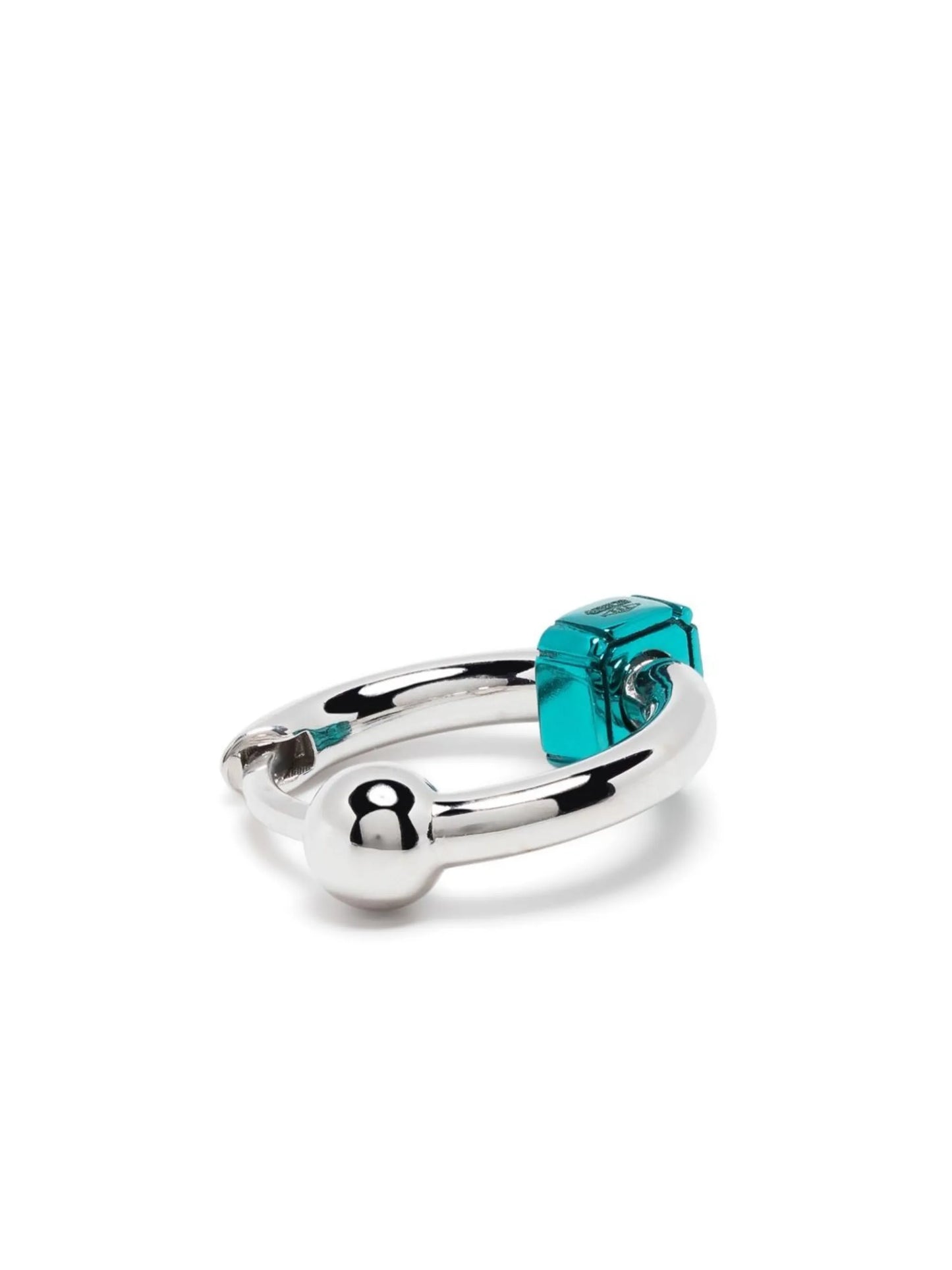 18kt white gold Square mini hoop earring