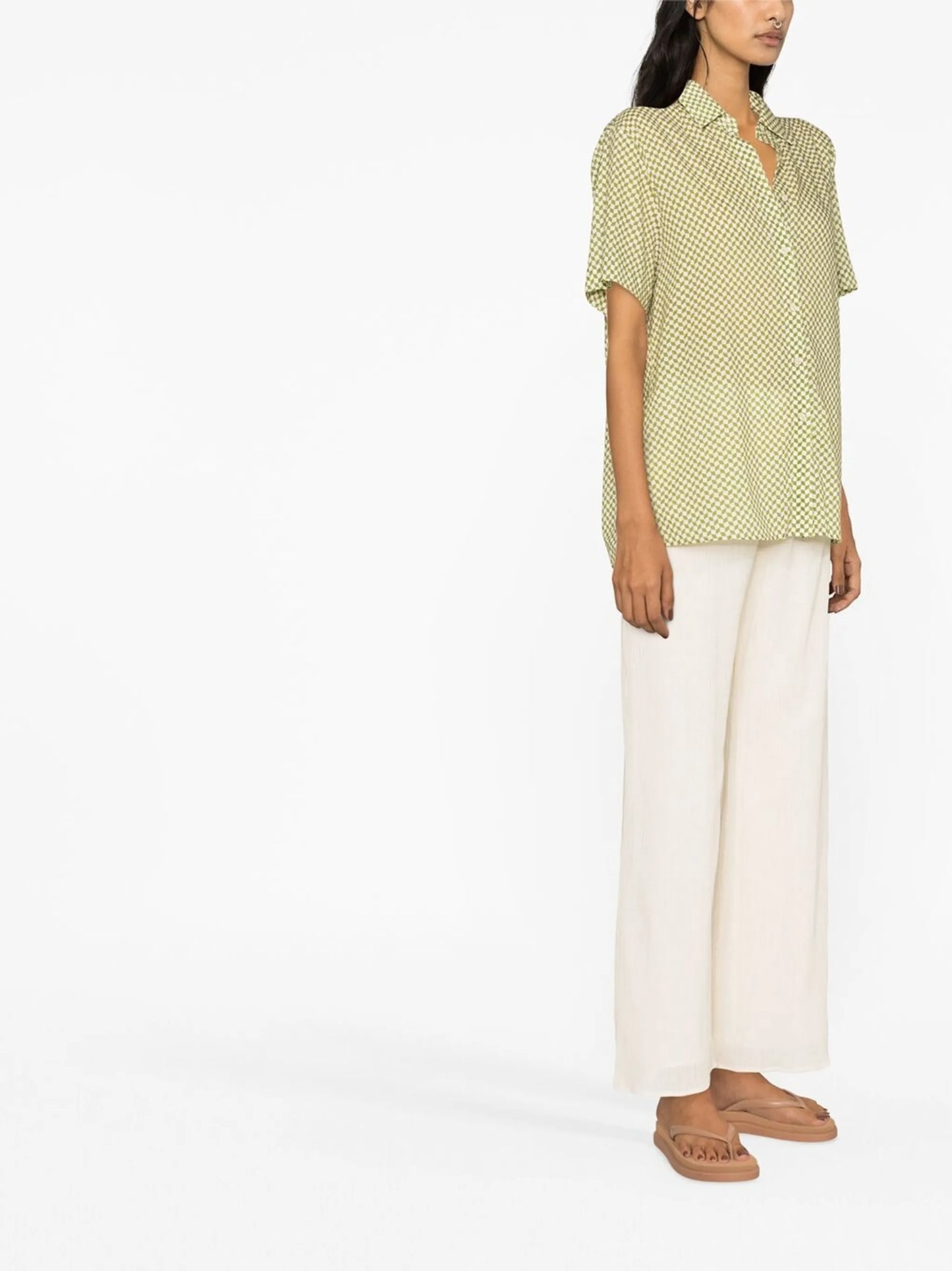 Weekend checkerboard print short-sleeve shirt