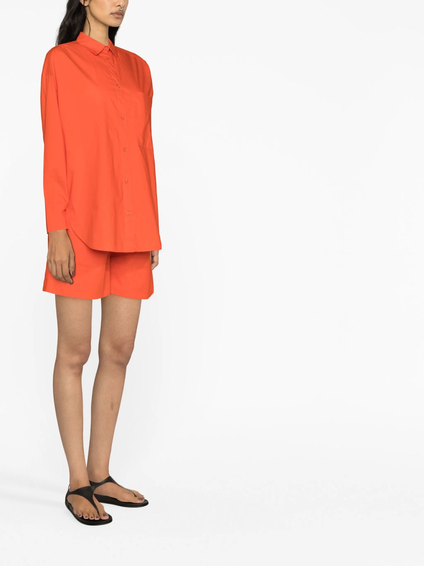three-quarter sleeves organic-cotton shirt