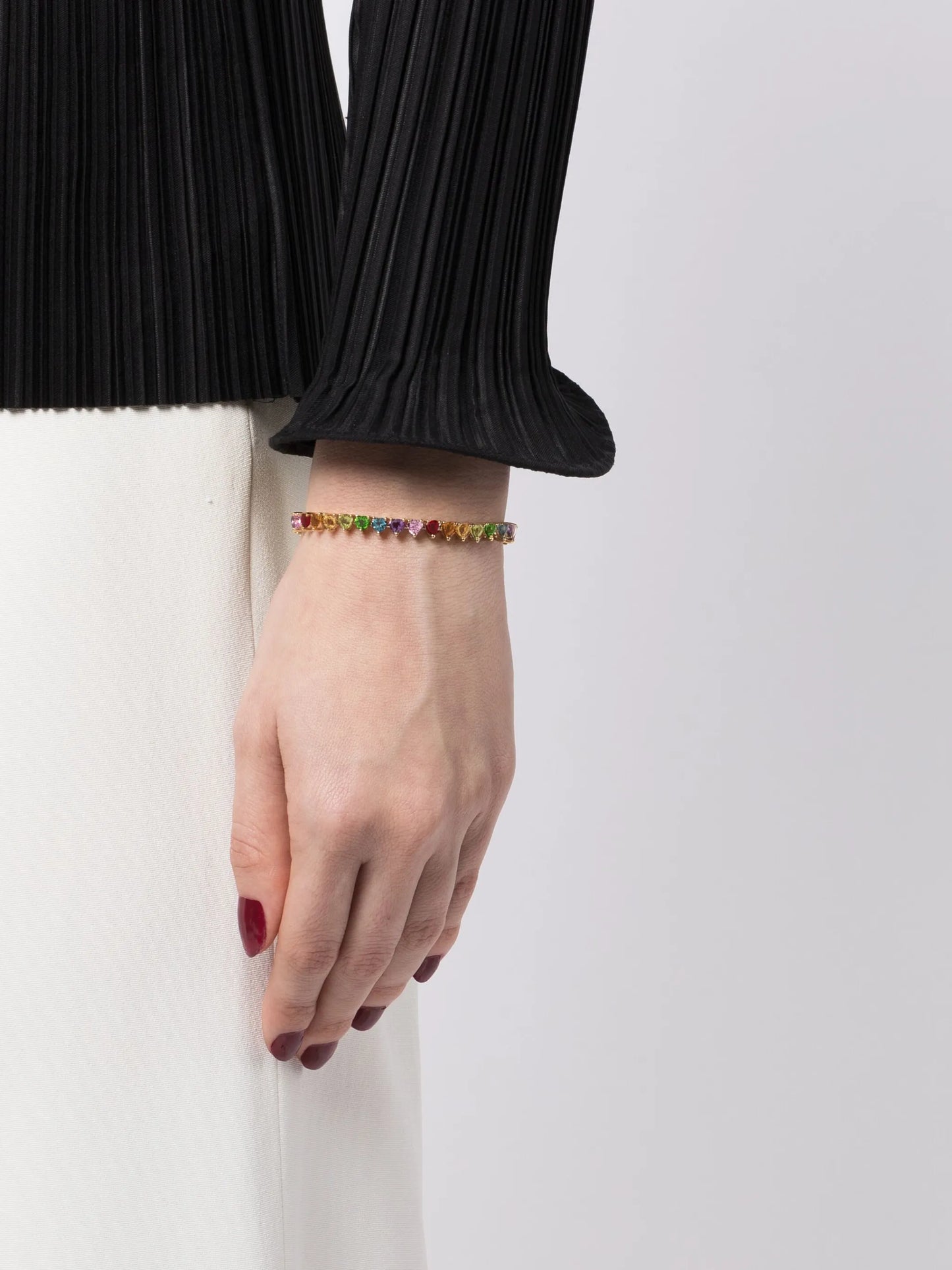 9kt yellow gold gemstone eternity bracelet