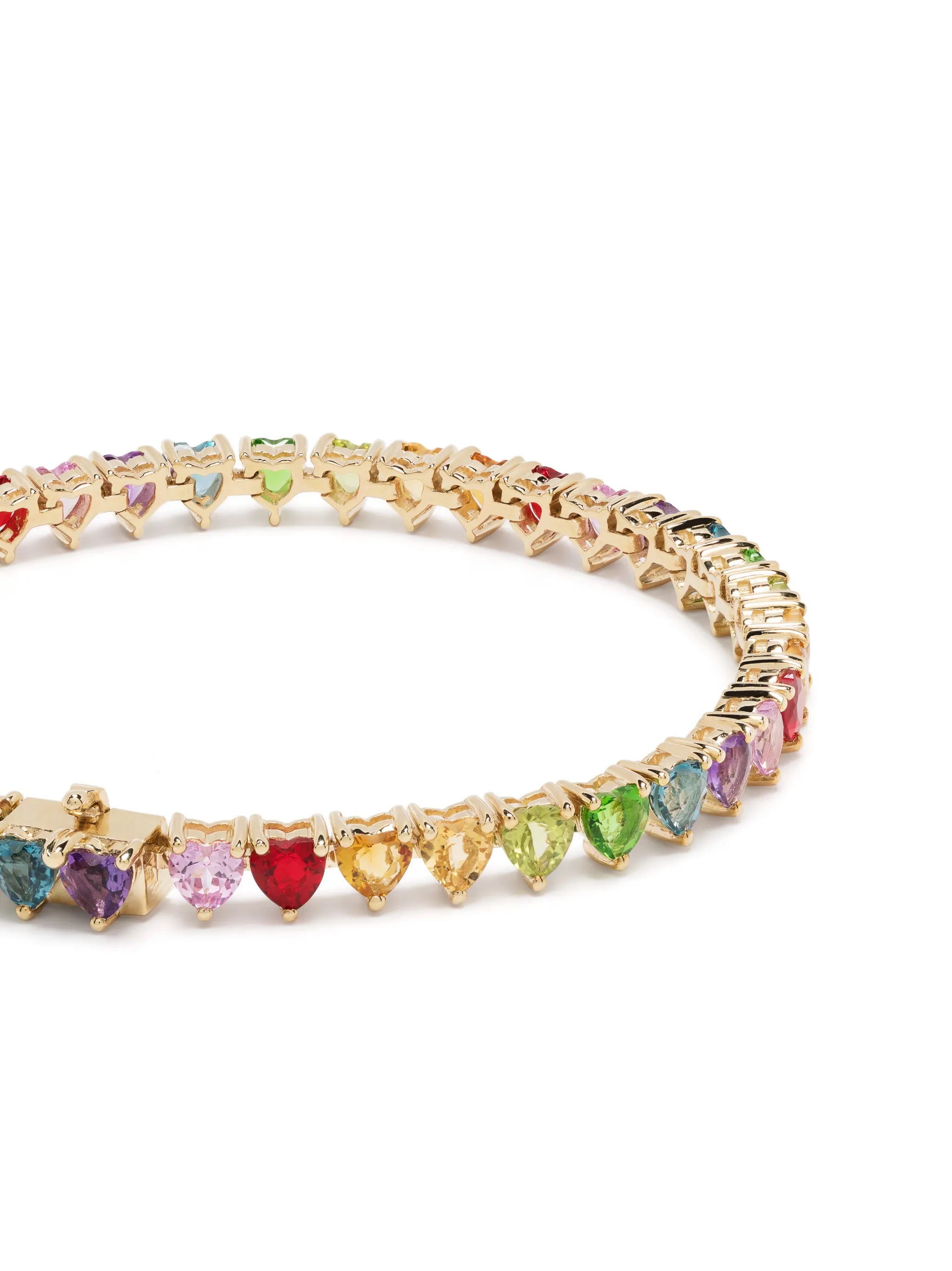 9kt yellow gold gemstone eternity bracelet