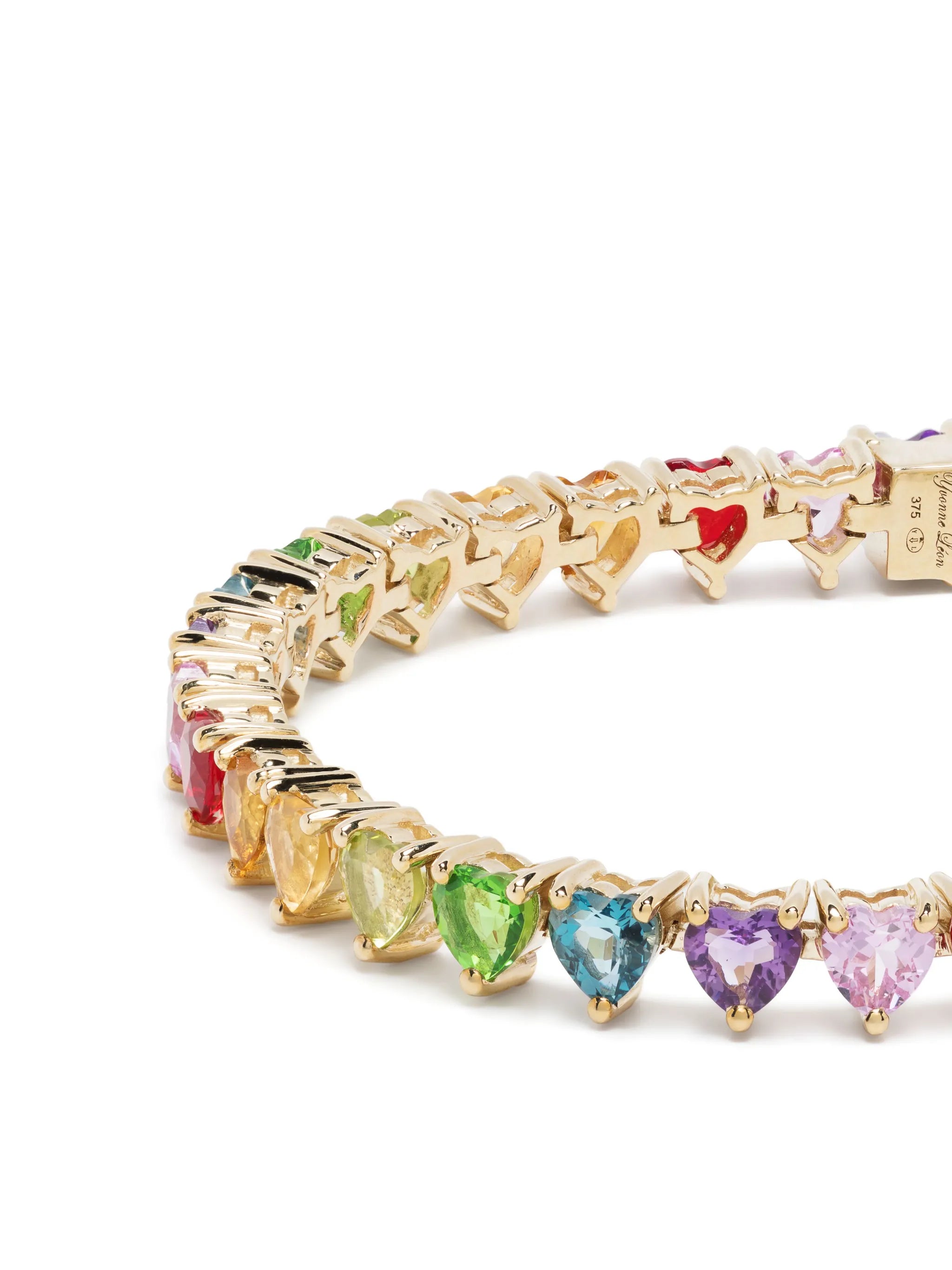 9kt yellow gold gemstone eternity bracelet