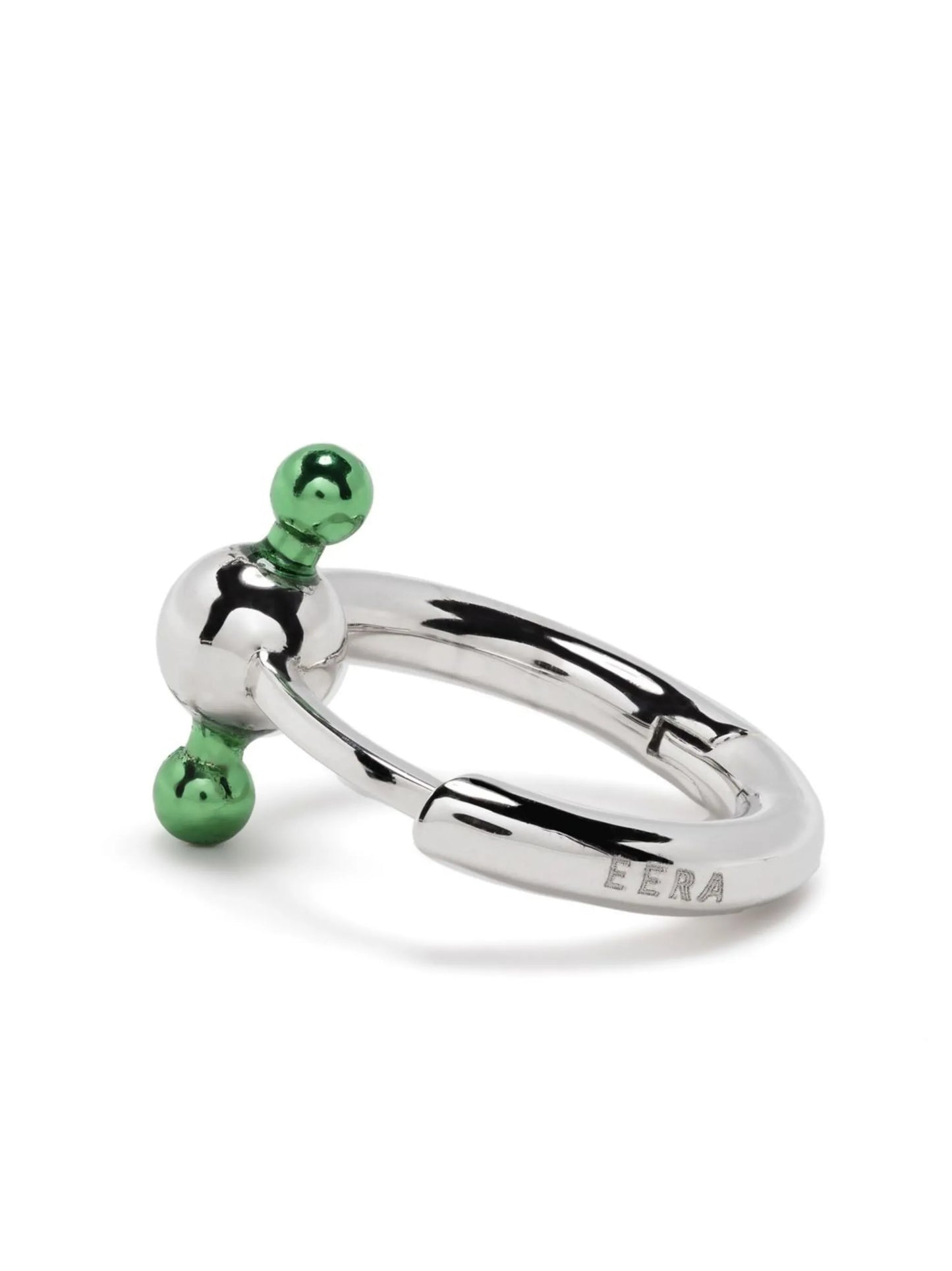 18kt white gold Bar mini hoop earring