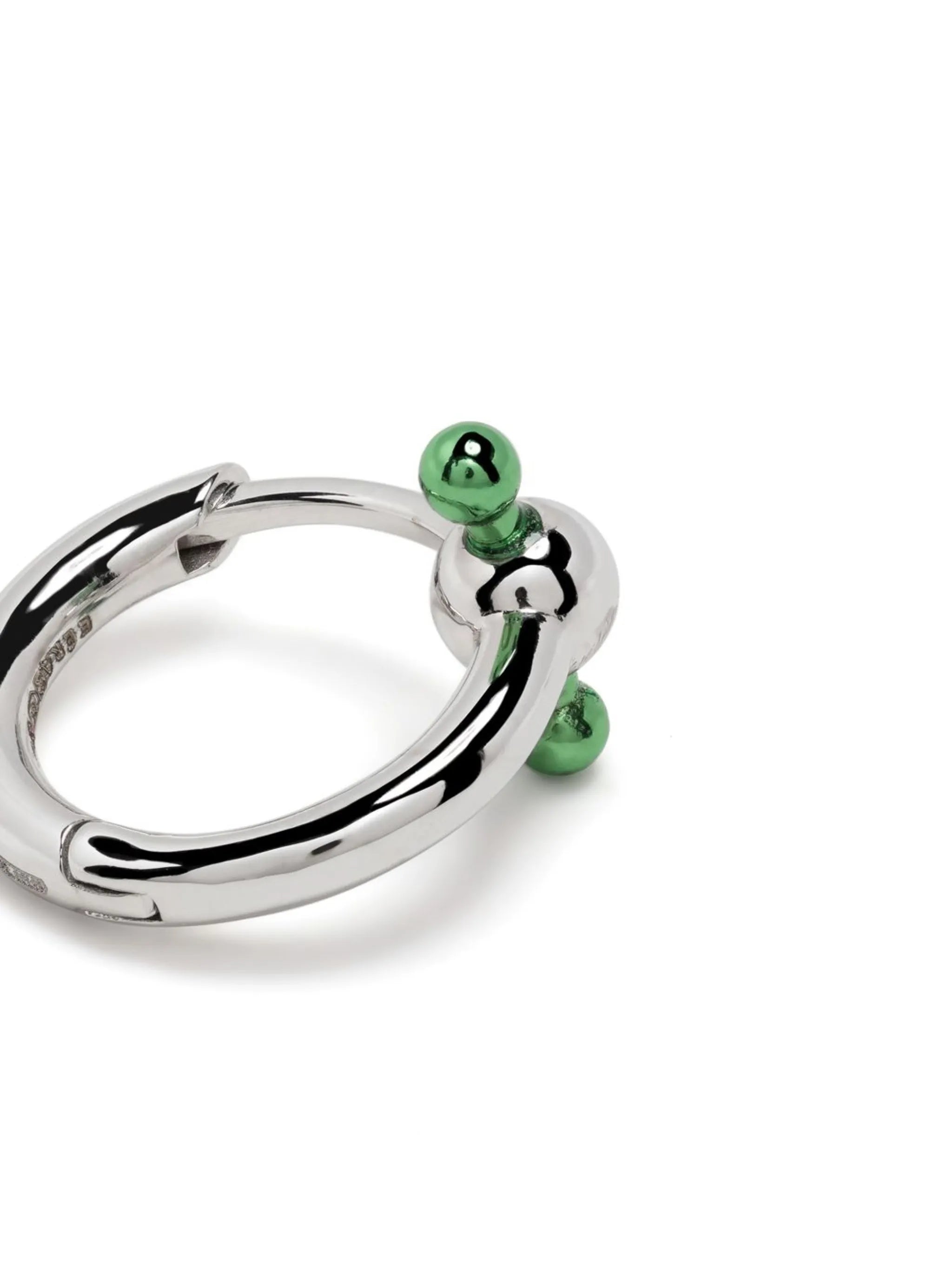 18kt white gold Bar mini hoop earring