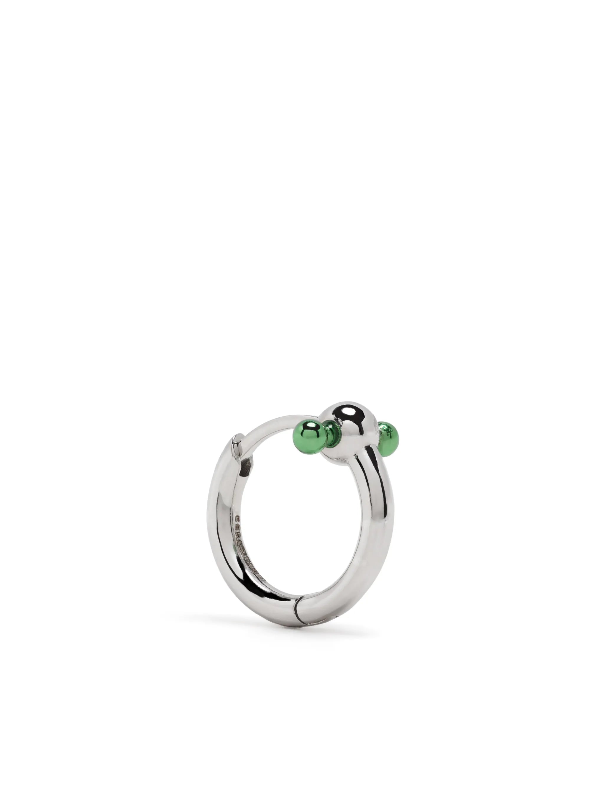 18kt white gold Bar mini hoop earring