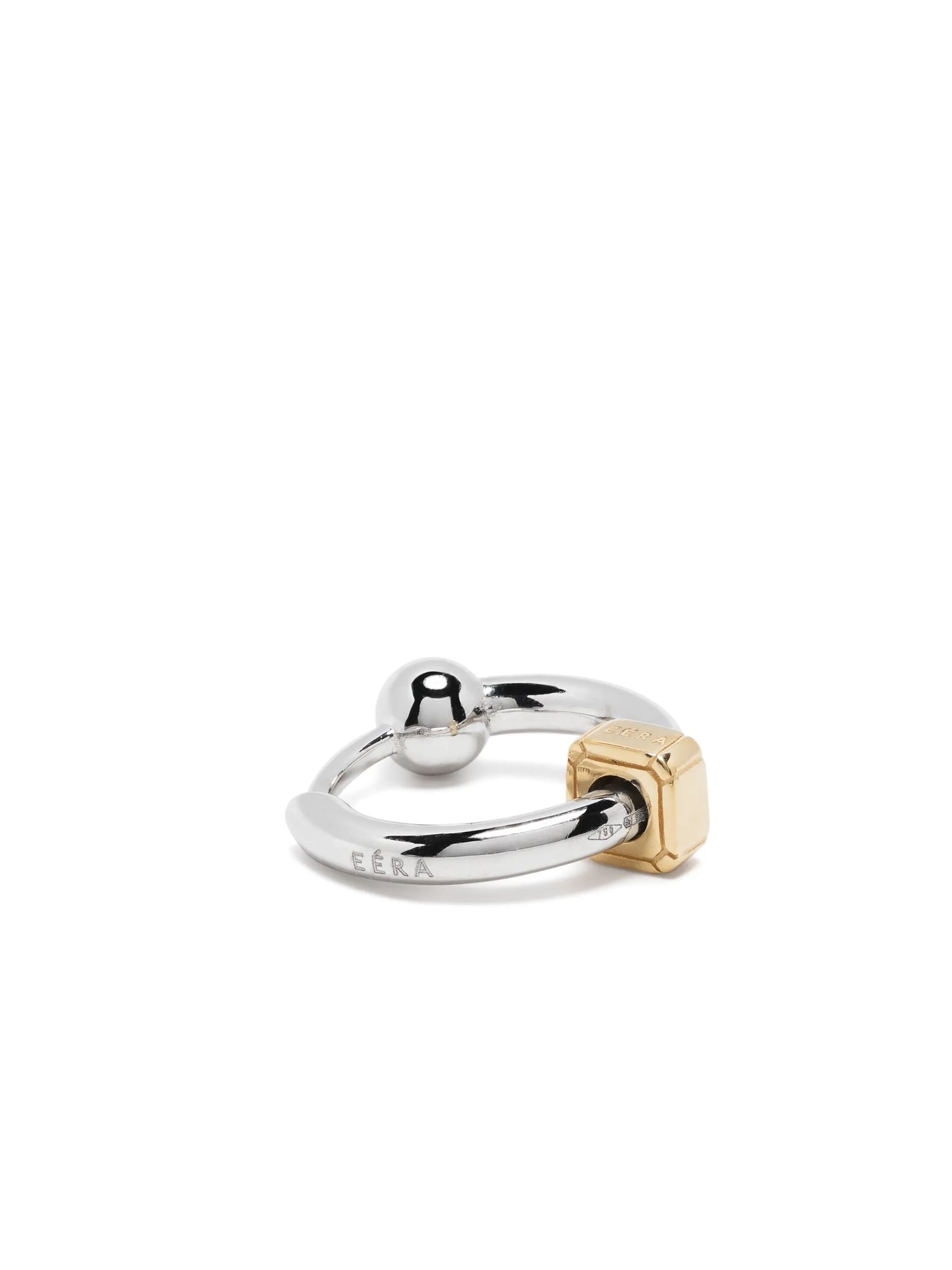 18kt white gold Square mini hoop earring