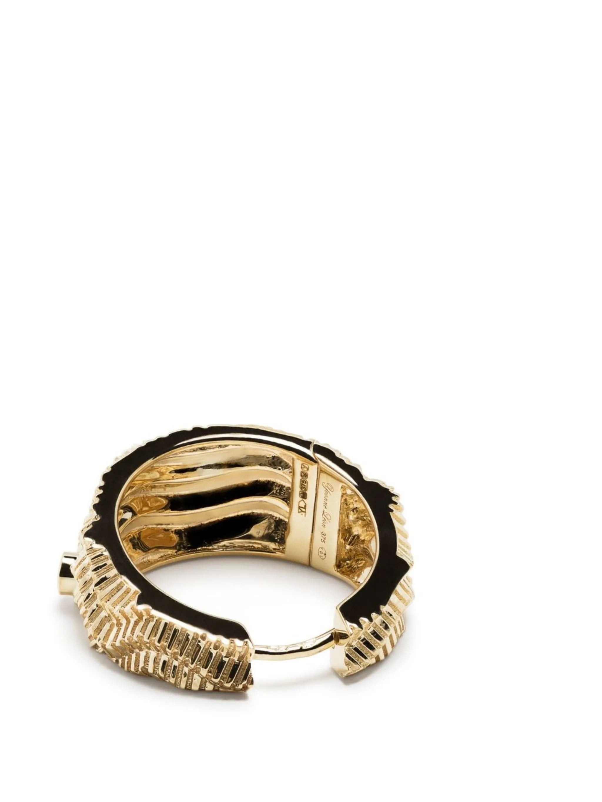 9kt yellow gold Berlingot diamond hoop earrings