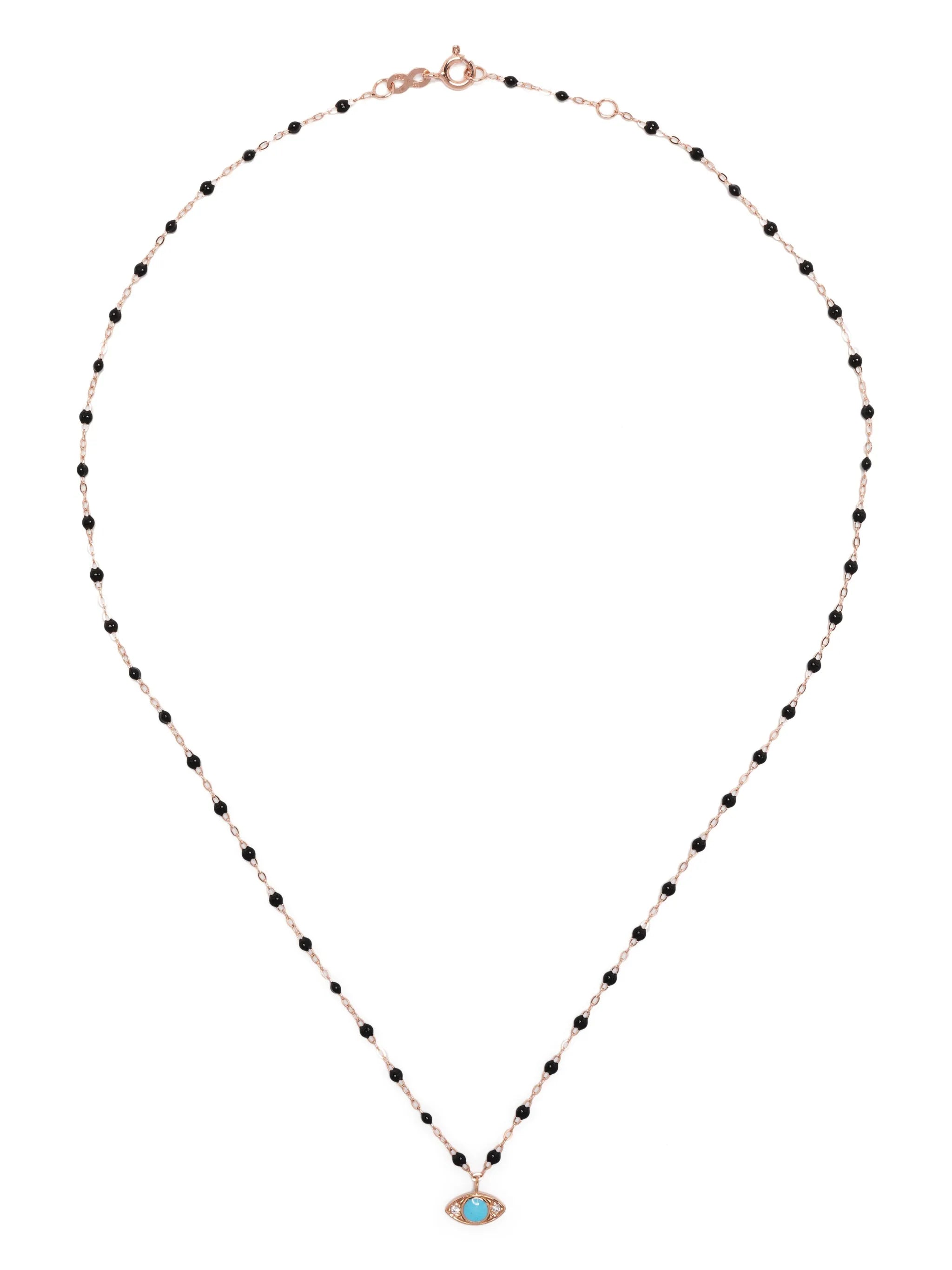18kt rose gold Eye Sparkle turquoise and diamond necklace