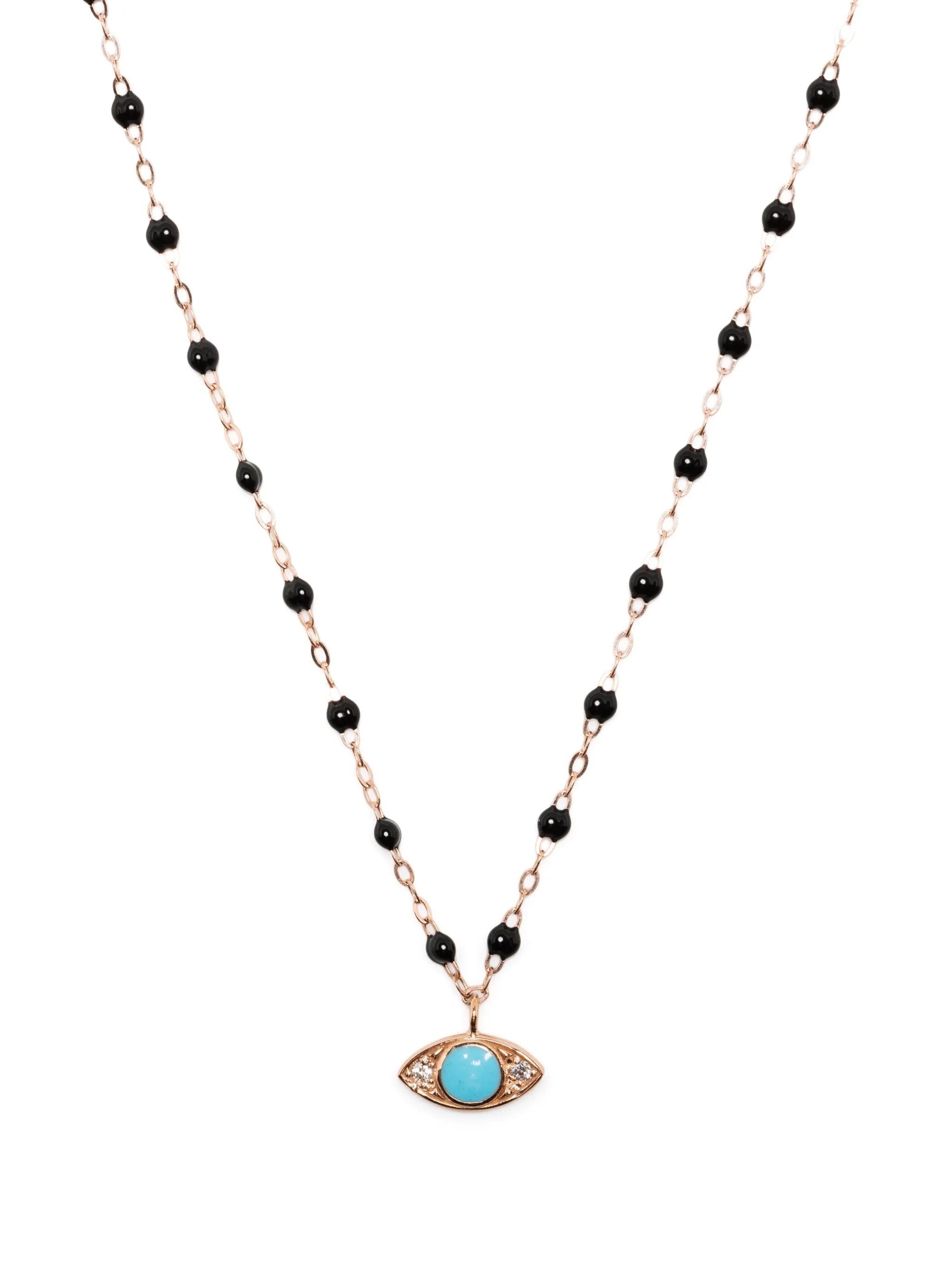 18kt rose gold Eye Sparkle turquoise and diamond necklace