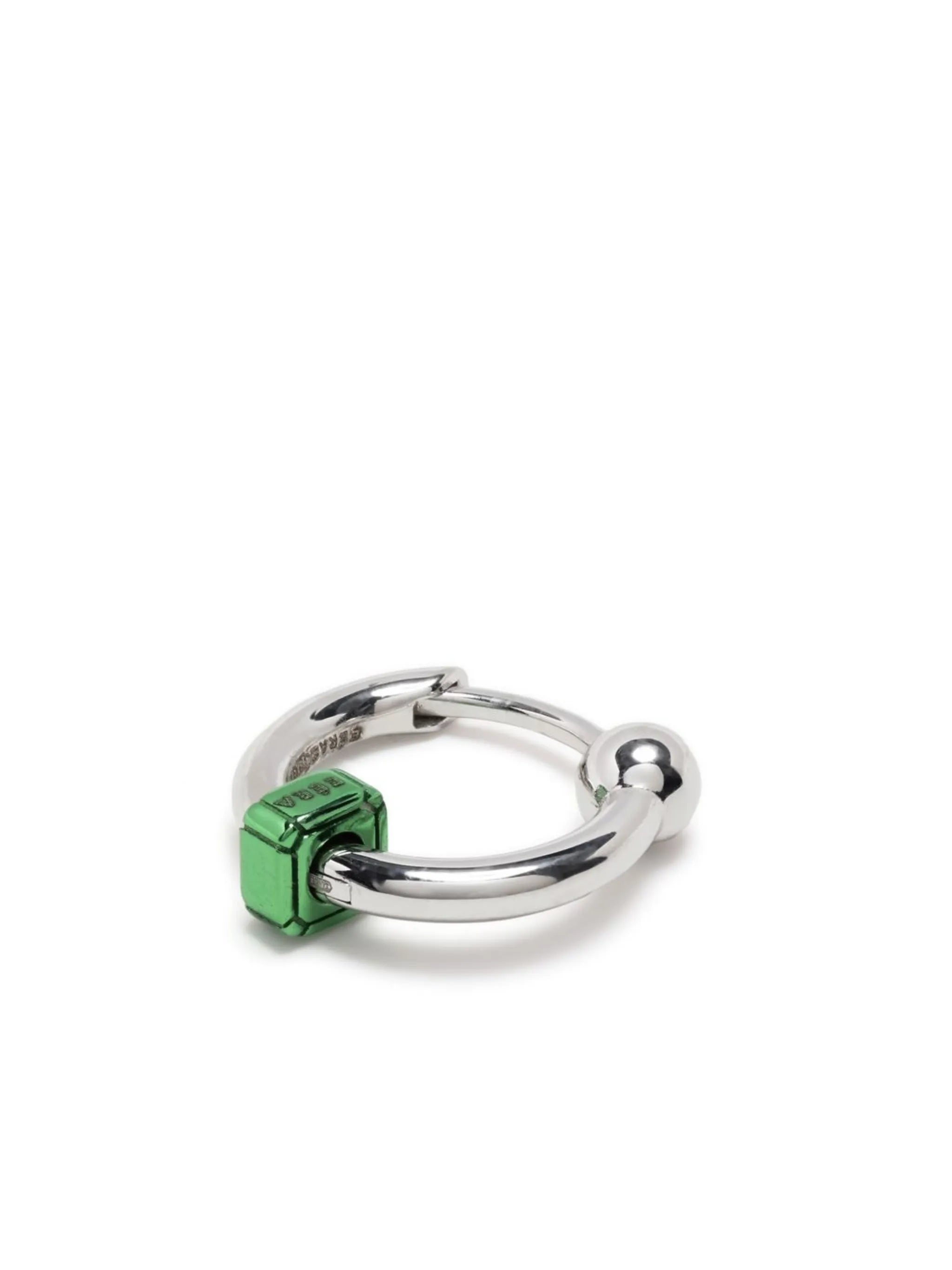 18kt white gold Square mini hoop earring