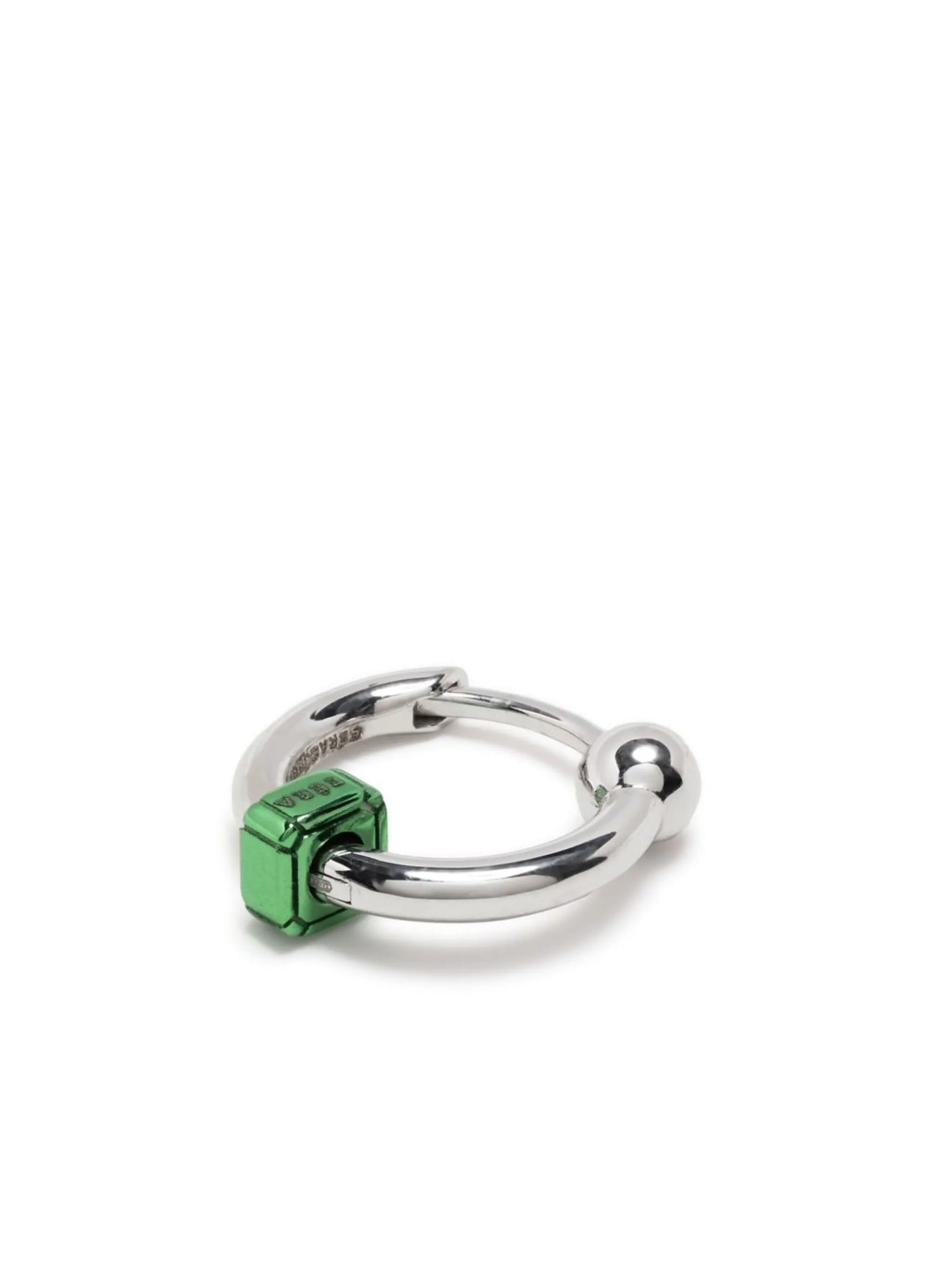 18kt white gold Square mini hoop earring