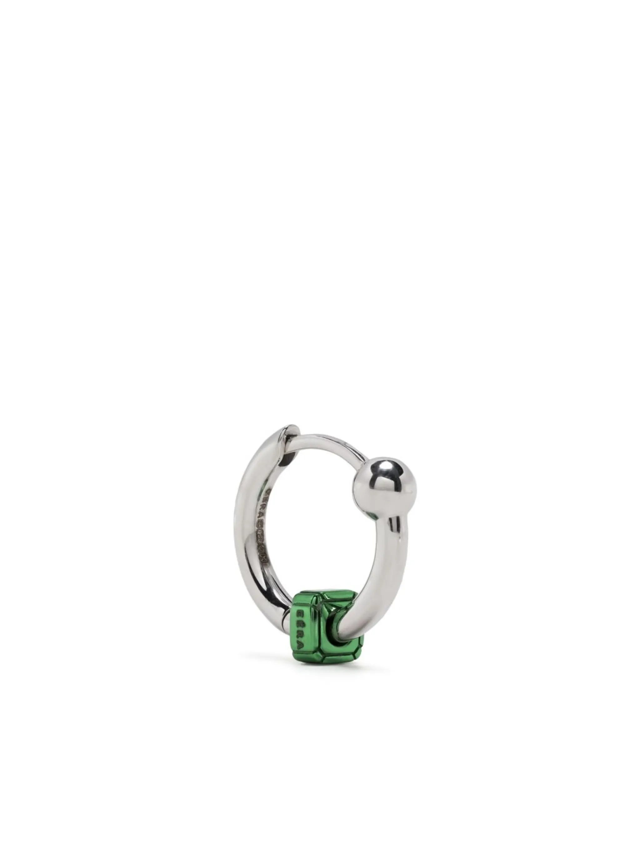 18kt white gold Square mini hoop earring