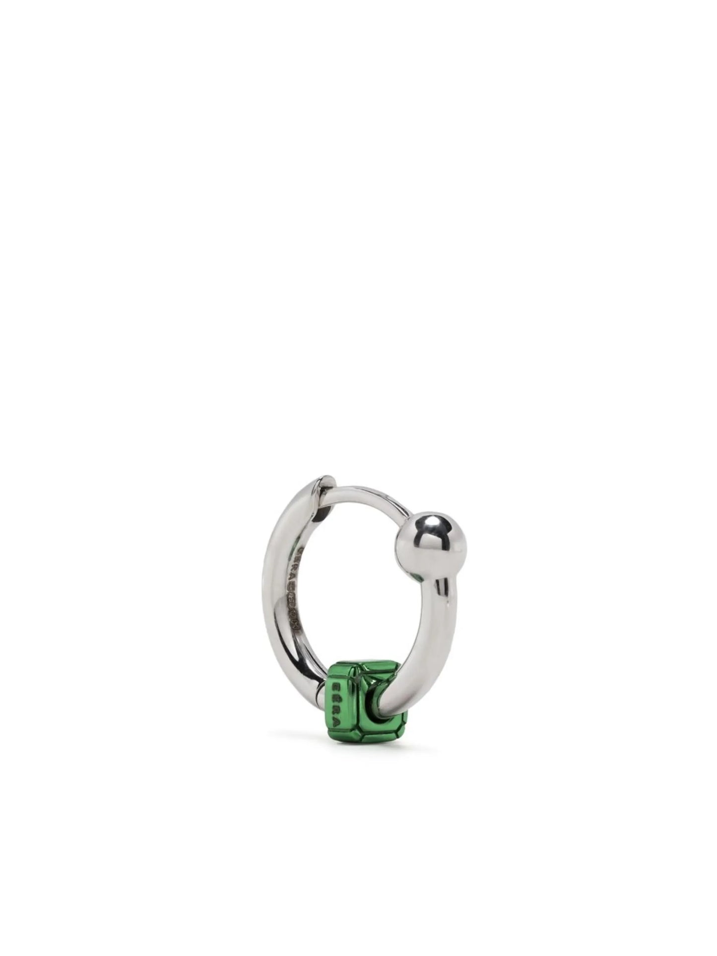 18kt white gold Square mini hoop earring