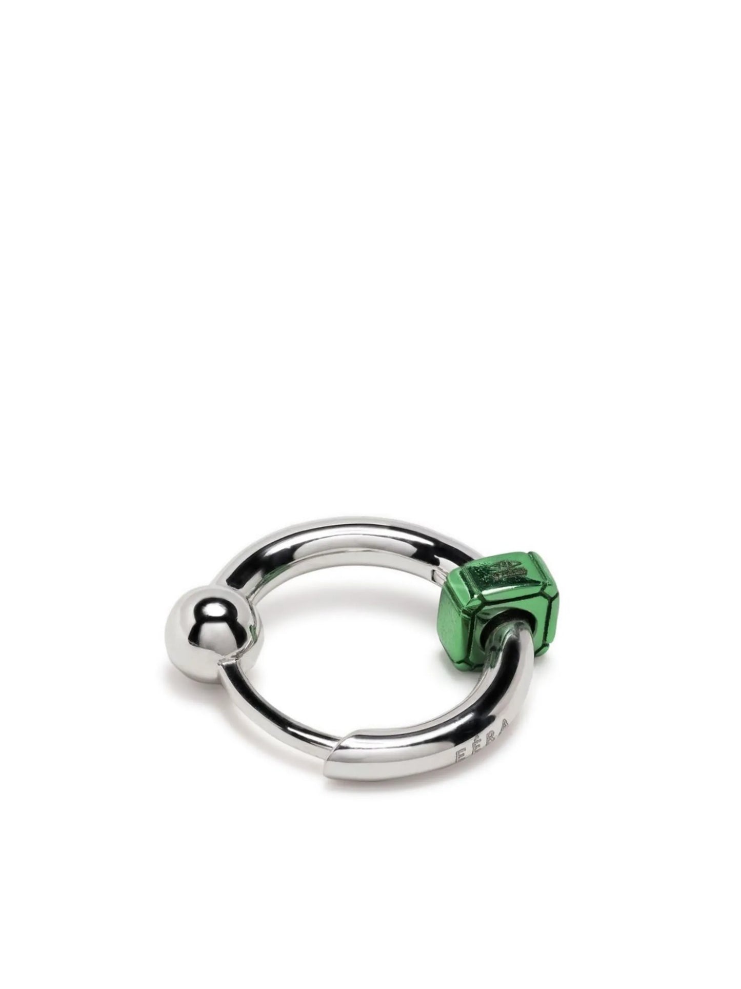 18kt white gold Square mini hoop earring
