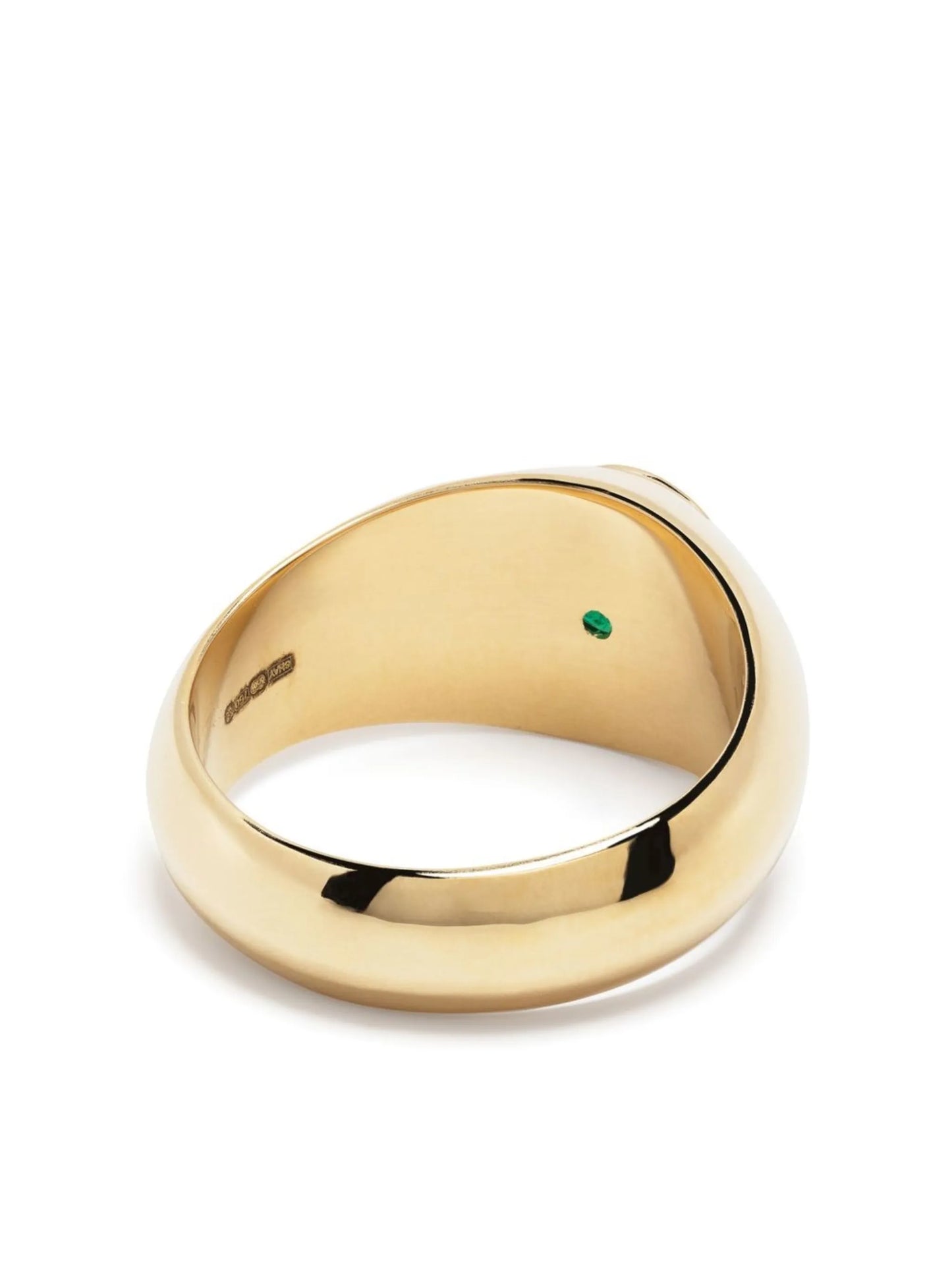 18K yellow gold emerald signet ring