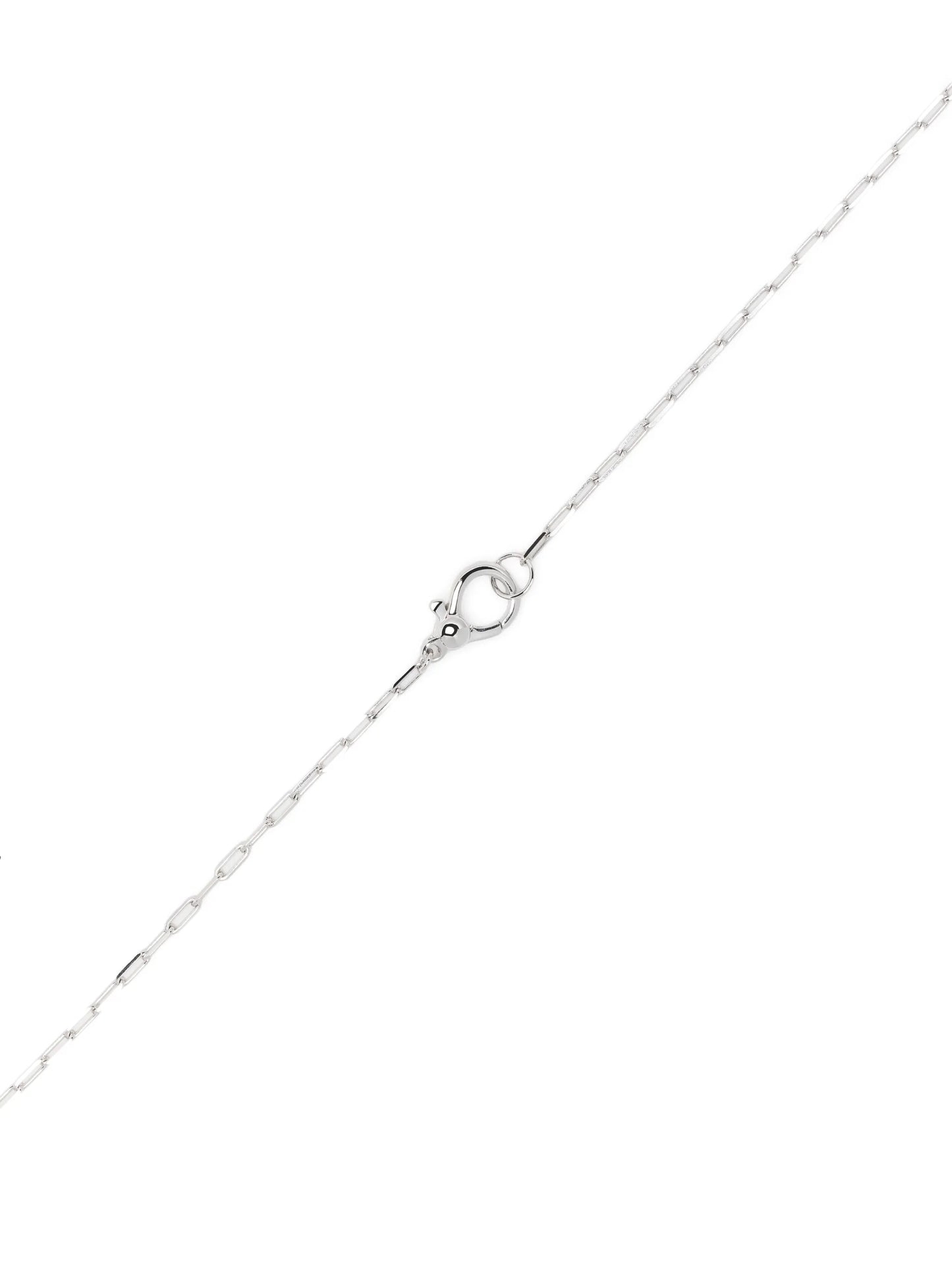 18K white gold diamond pendant rolo-chain necklace