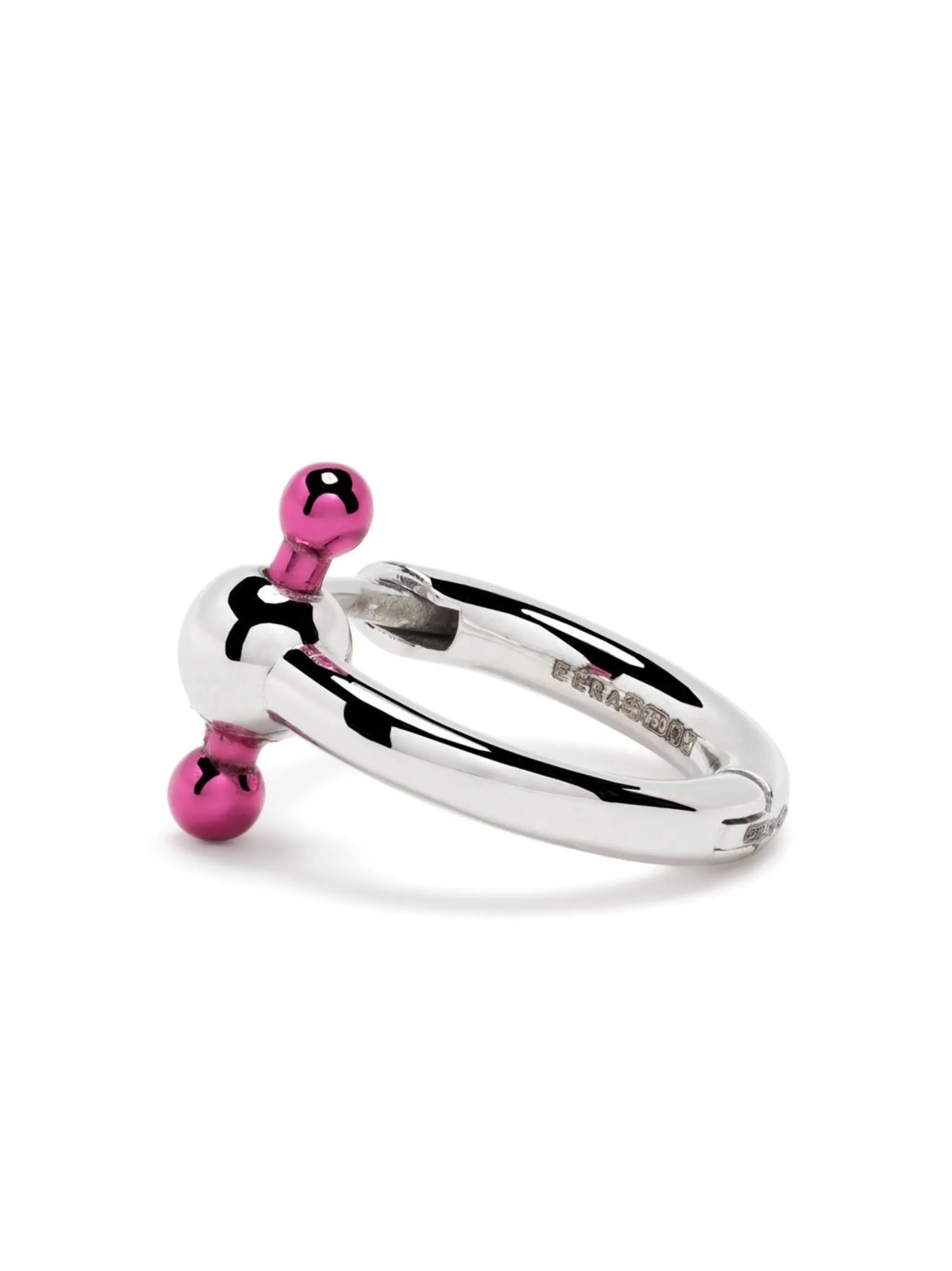 18kt white gold Bar mini hoop earring