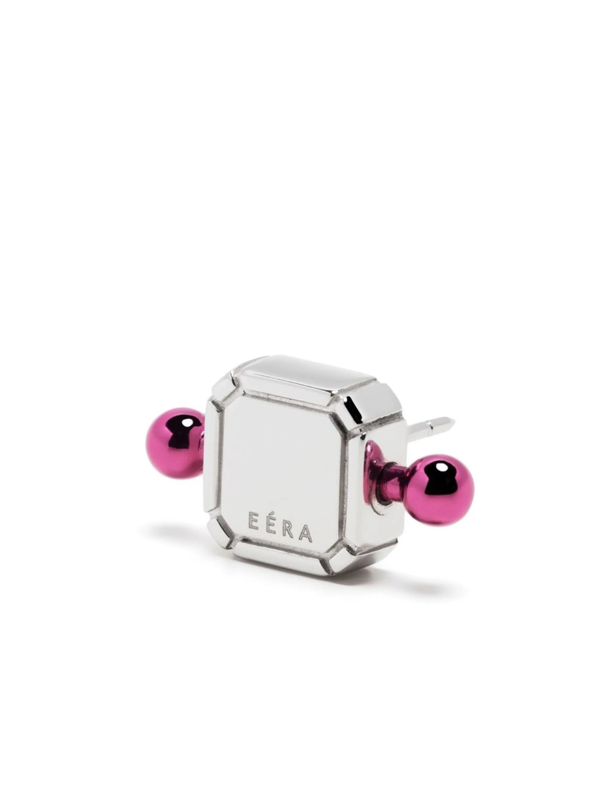 18kt white gold Square Bar stud earring