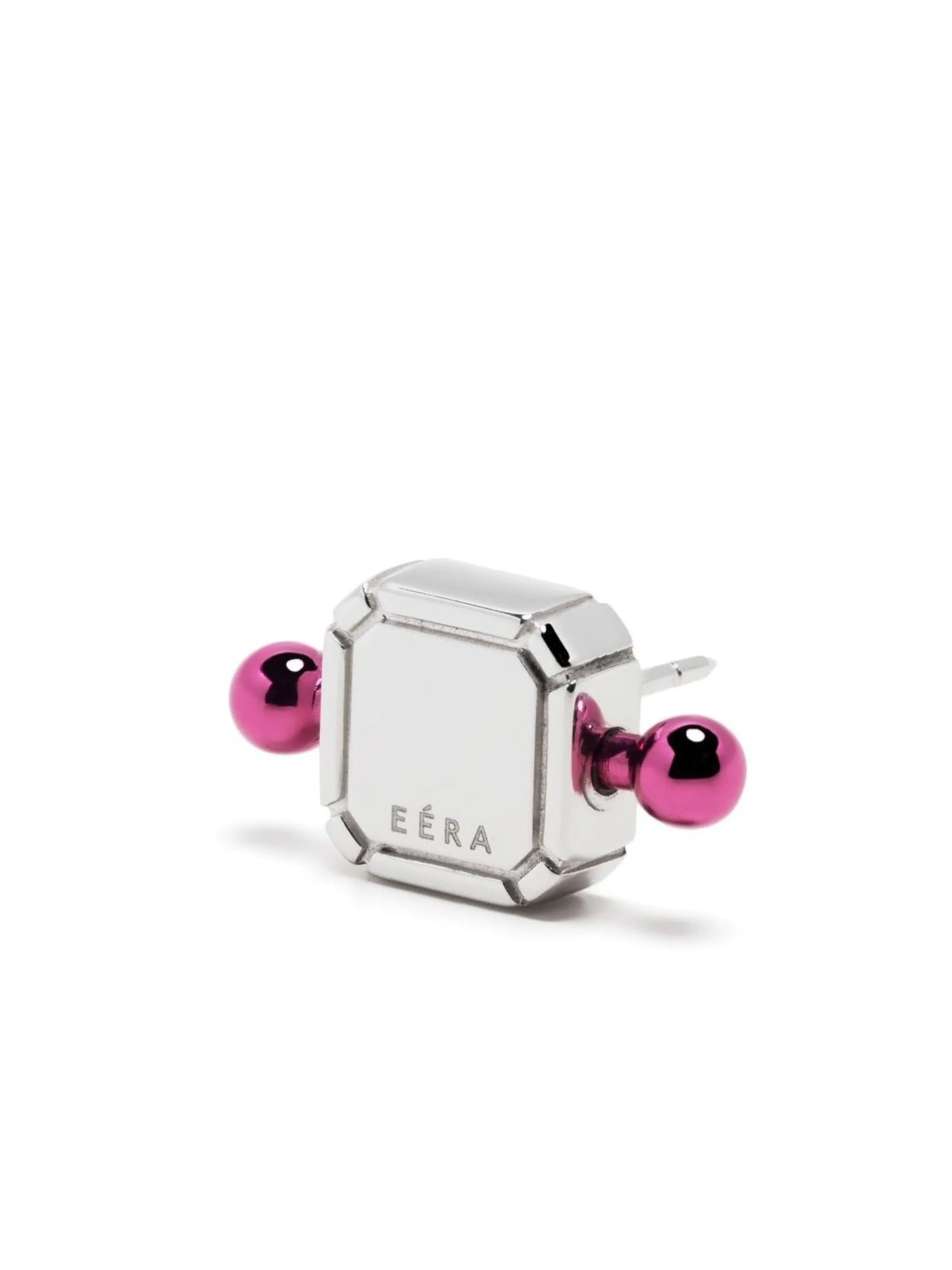 18kt white gold Square Bar stud earring