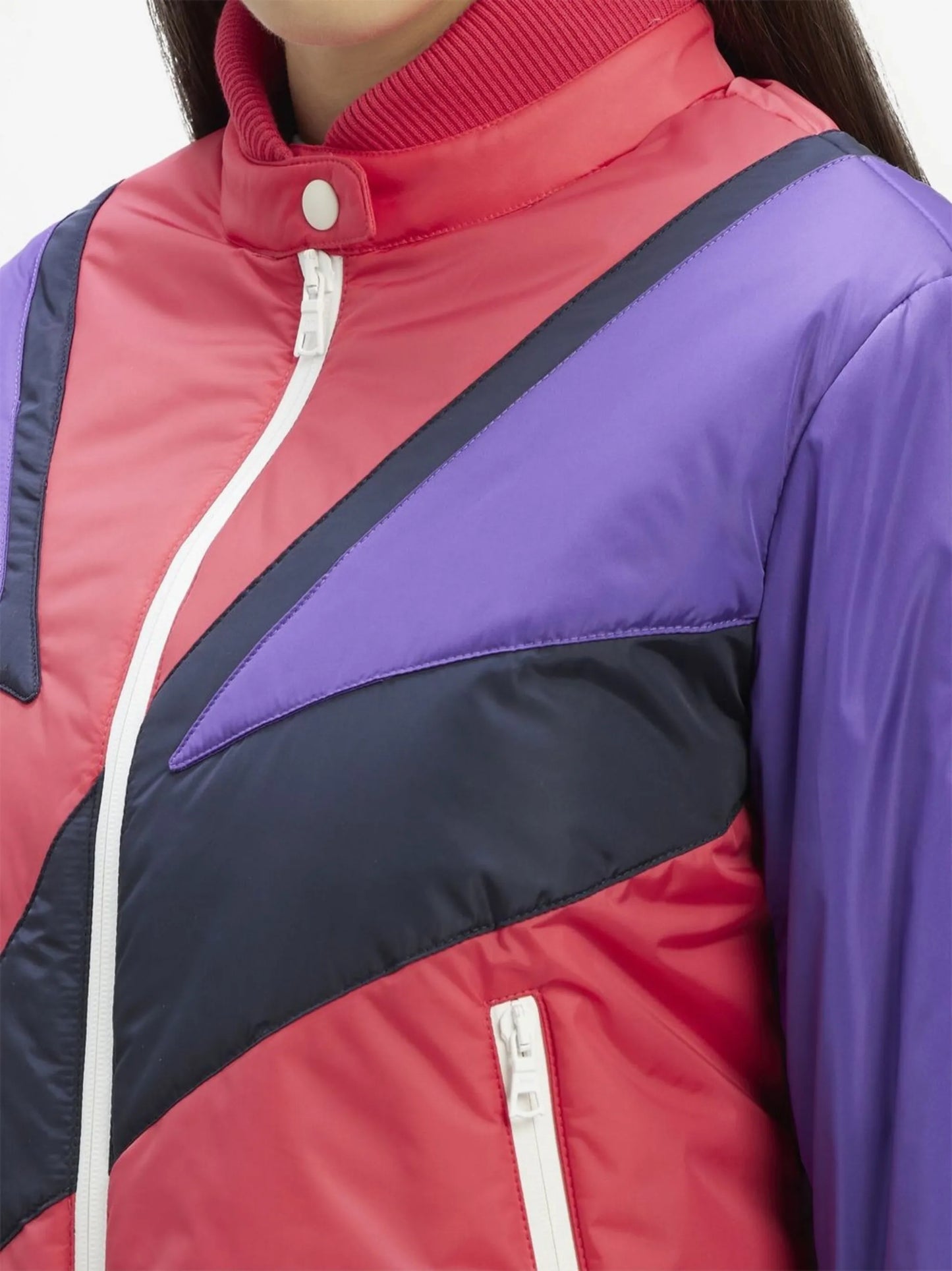 Thunderbolt colour-block ski jacket