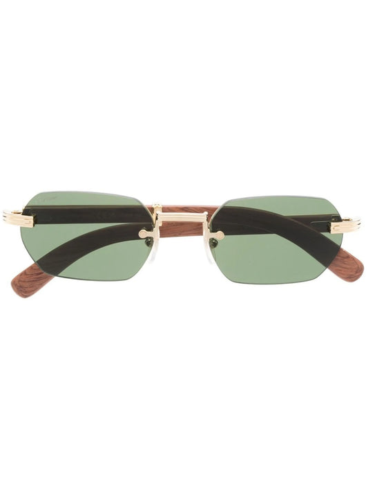 tinted geometric-frame sunglasses