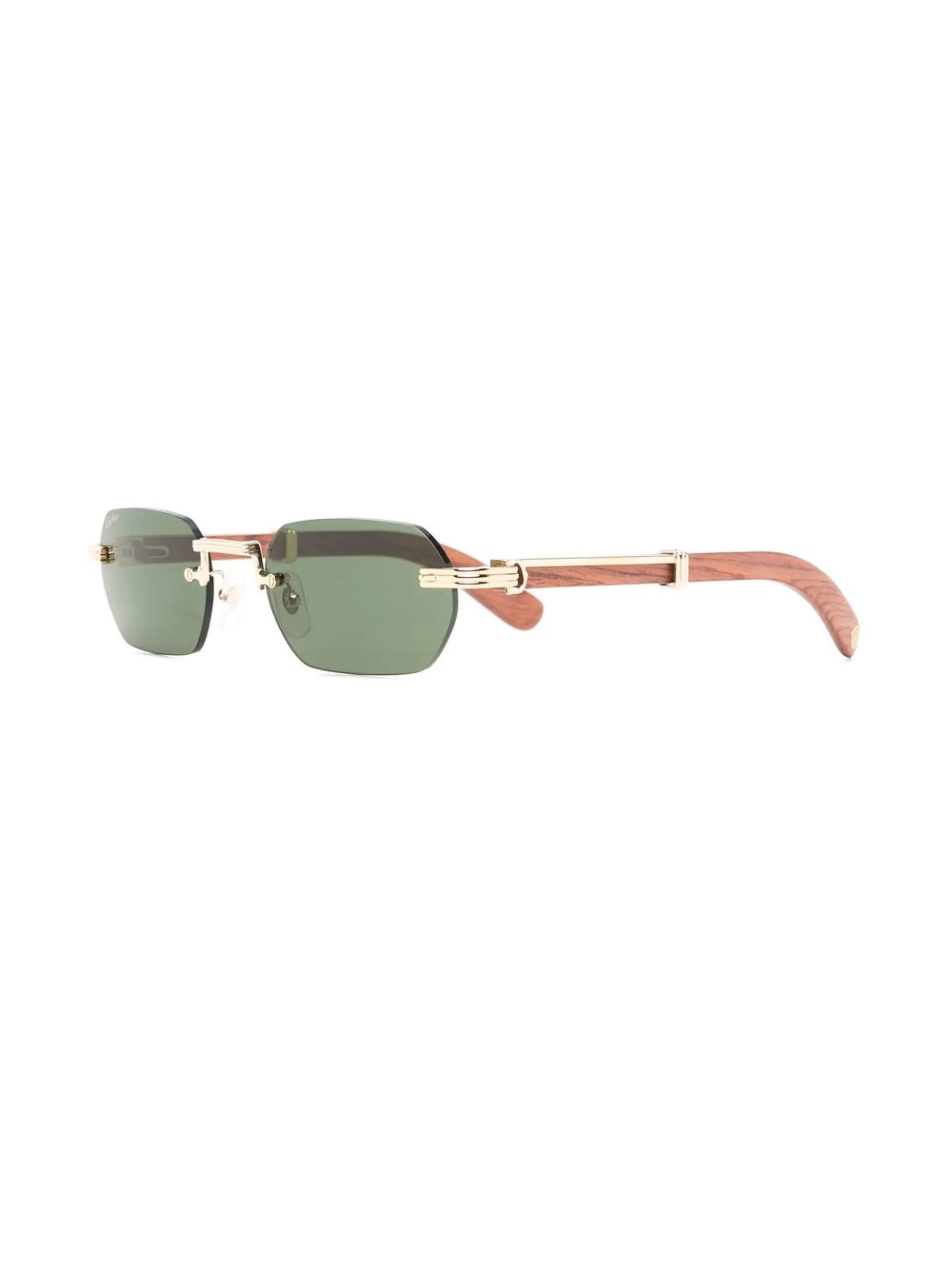 tinted geometric-frame sunglasses