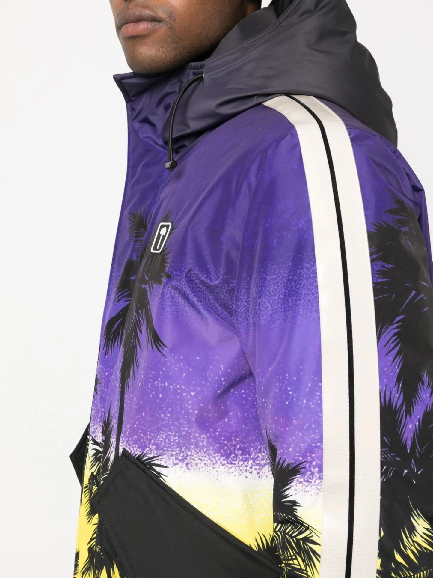 sunset-print hooded jacket