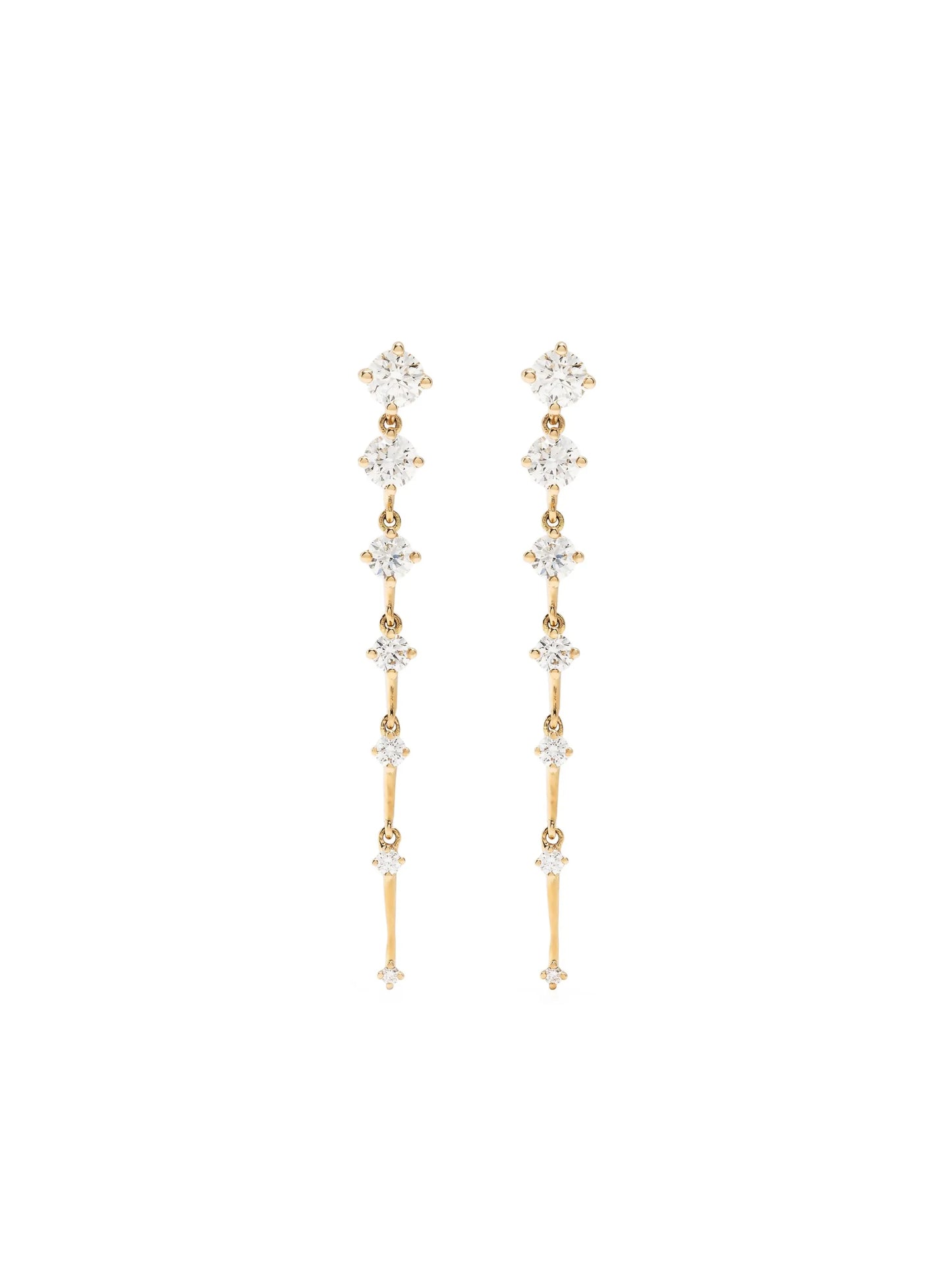 18kt yellow gold Sequence diamond drop earrings