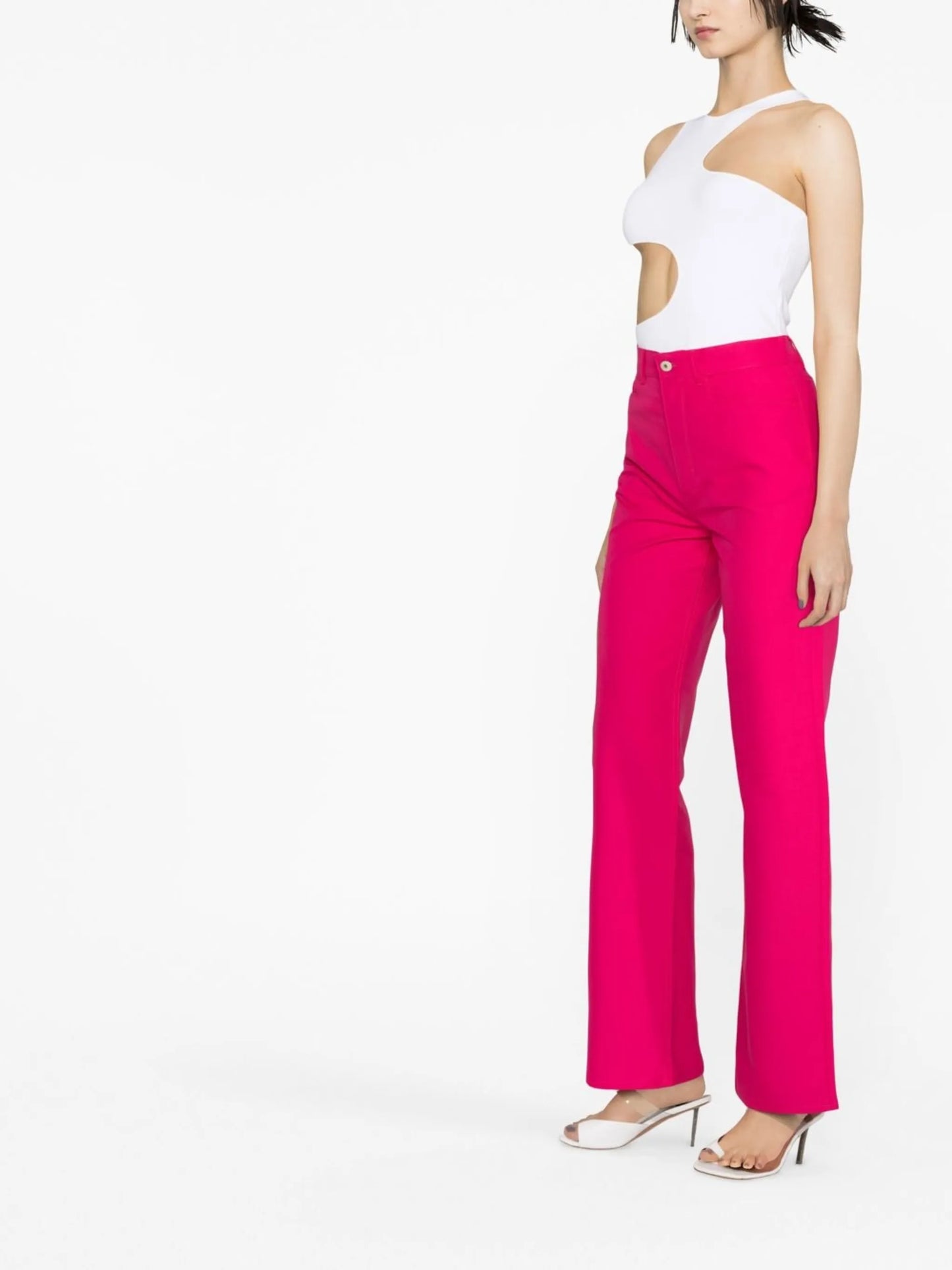 mid-rise straight-leg jeans