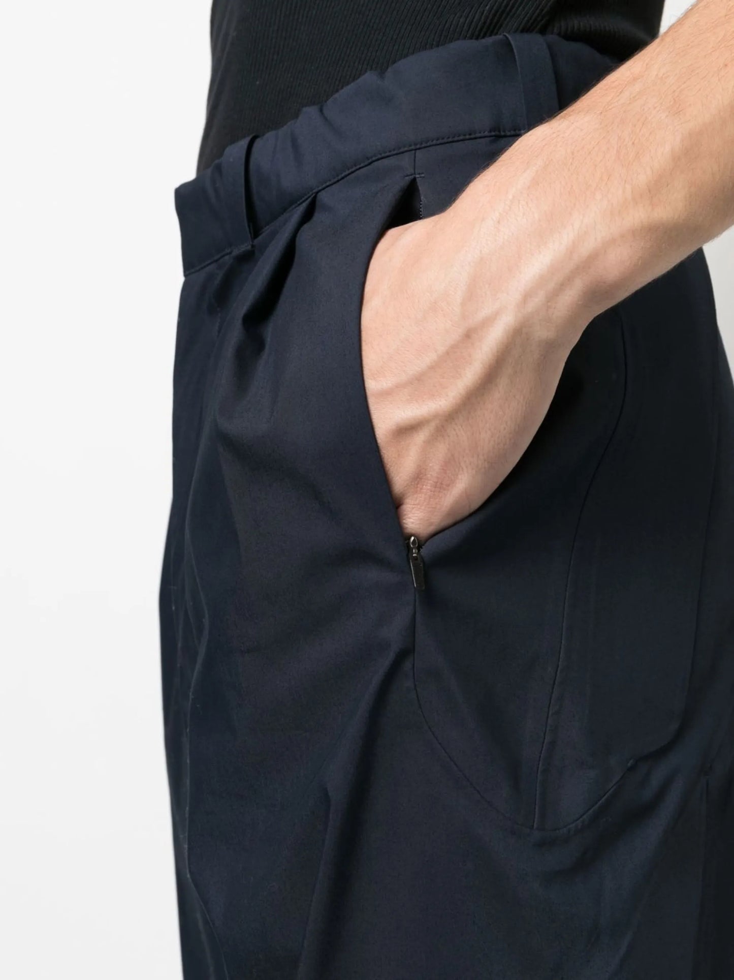 high-waisted straight-leg trousers