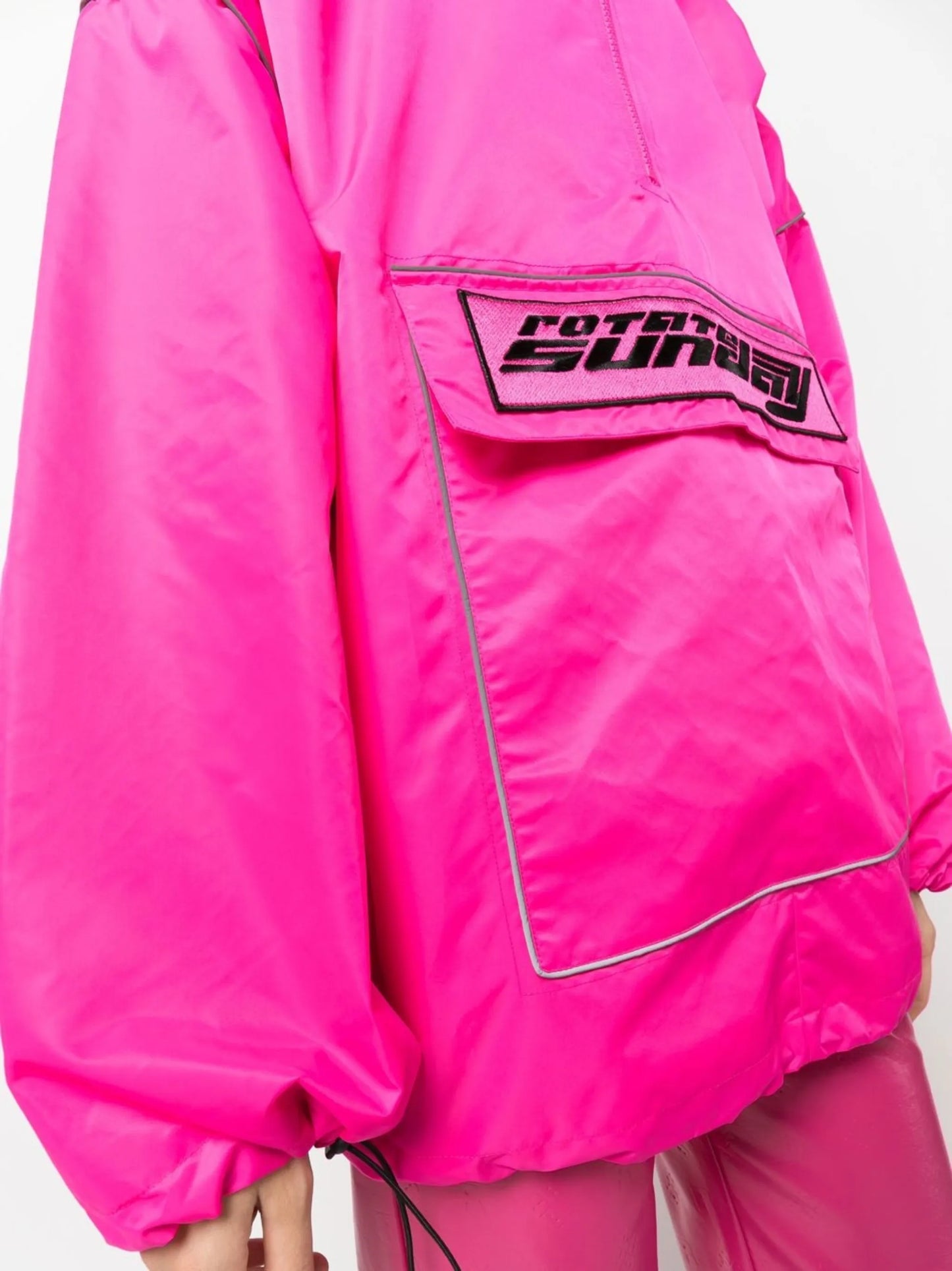 embroidered-logo hooded jacket