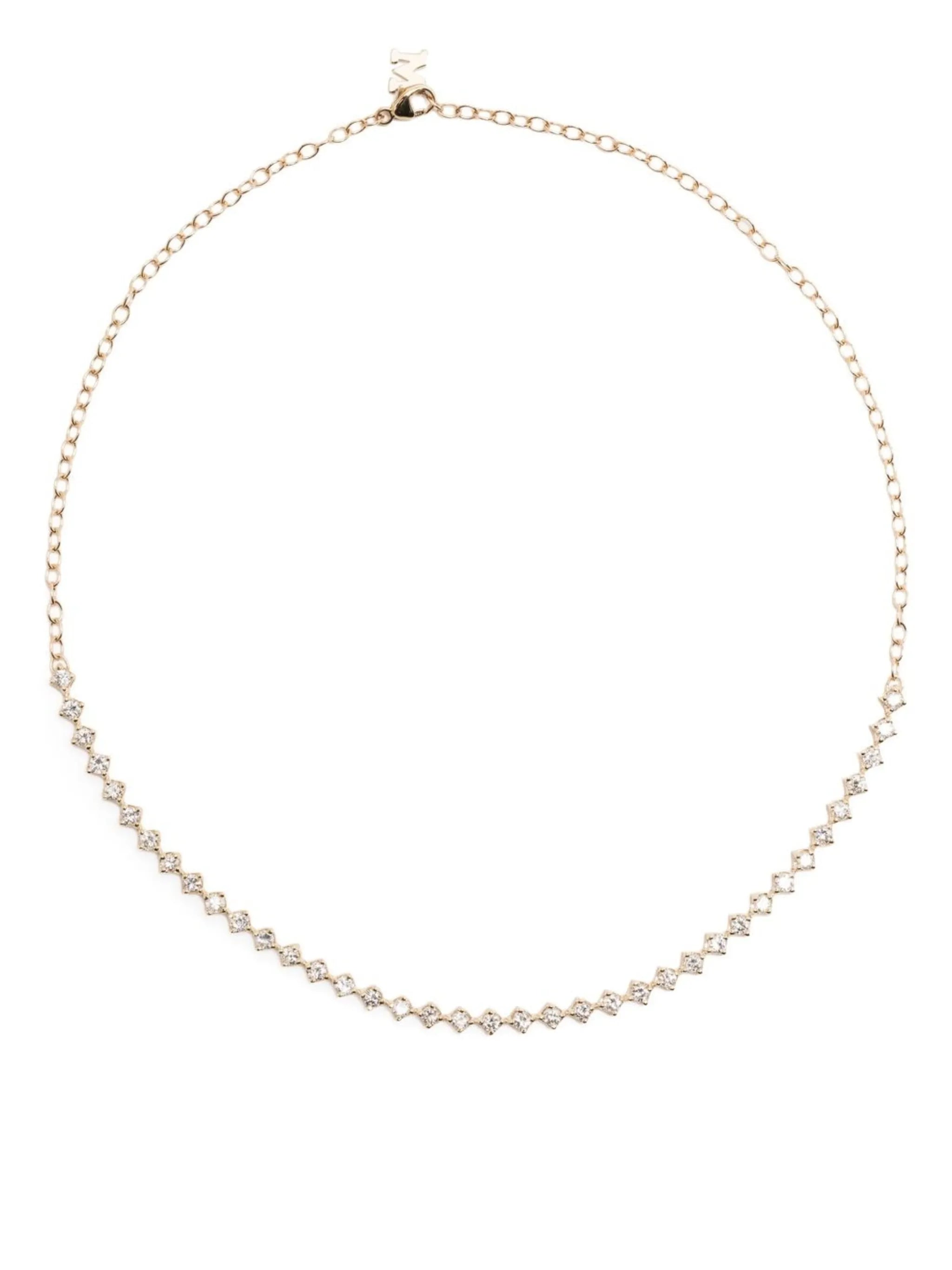 14kt Yellow Gold diamond choker necklace