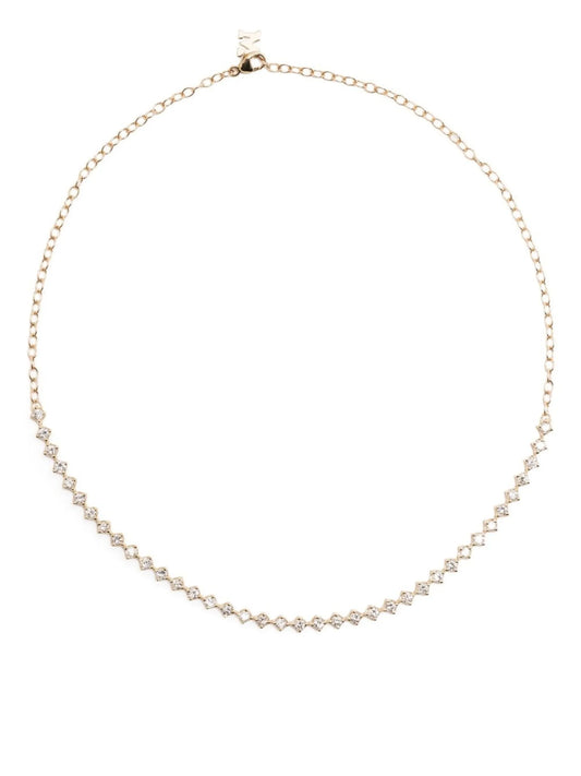 14kt Yellow Gold diamond choker necklace
