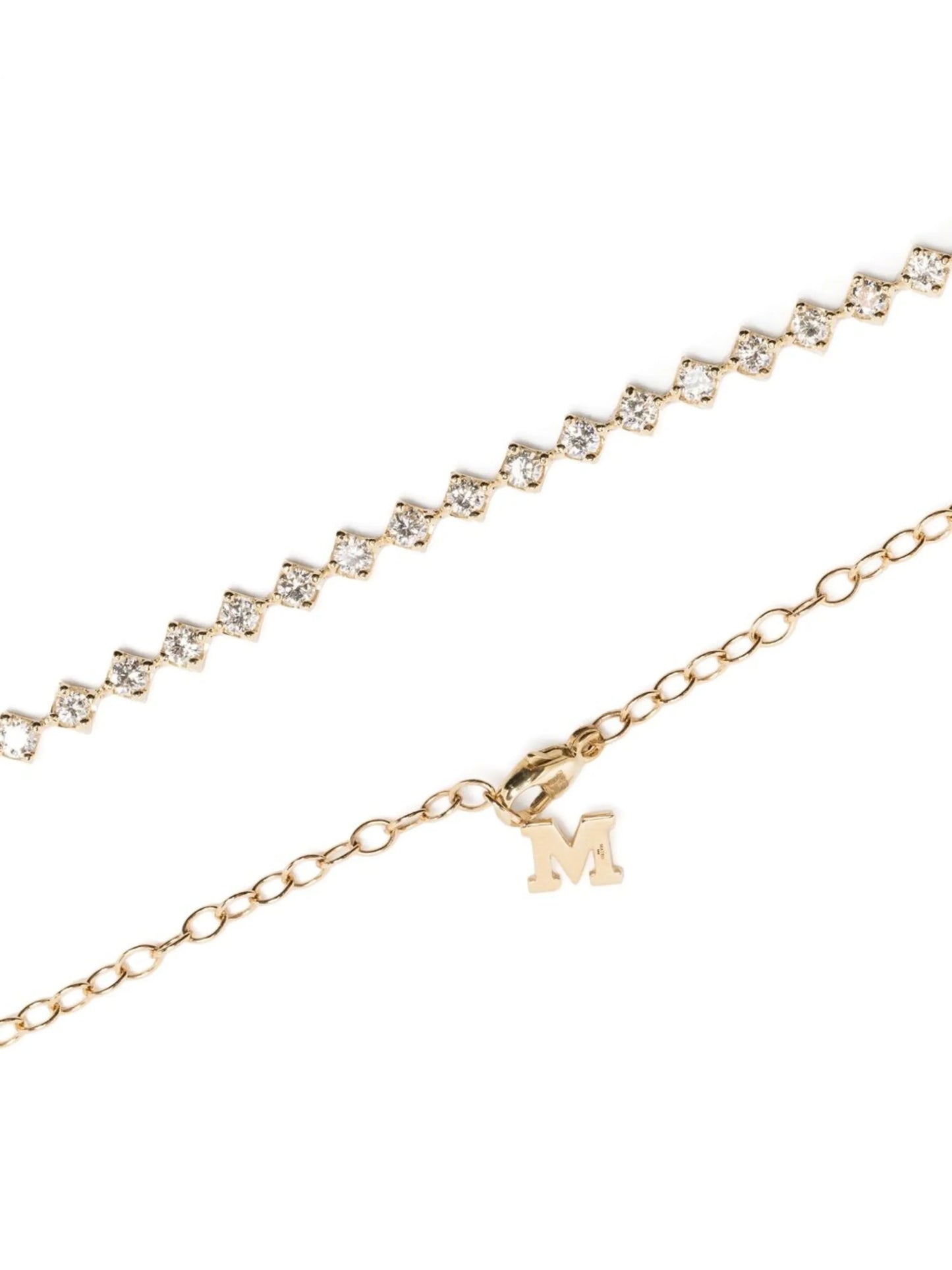 14kt Yellow Gold diamond choker necklace
