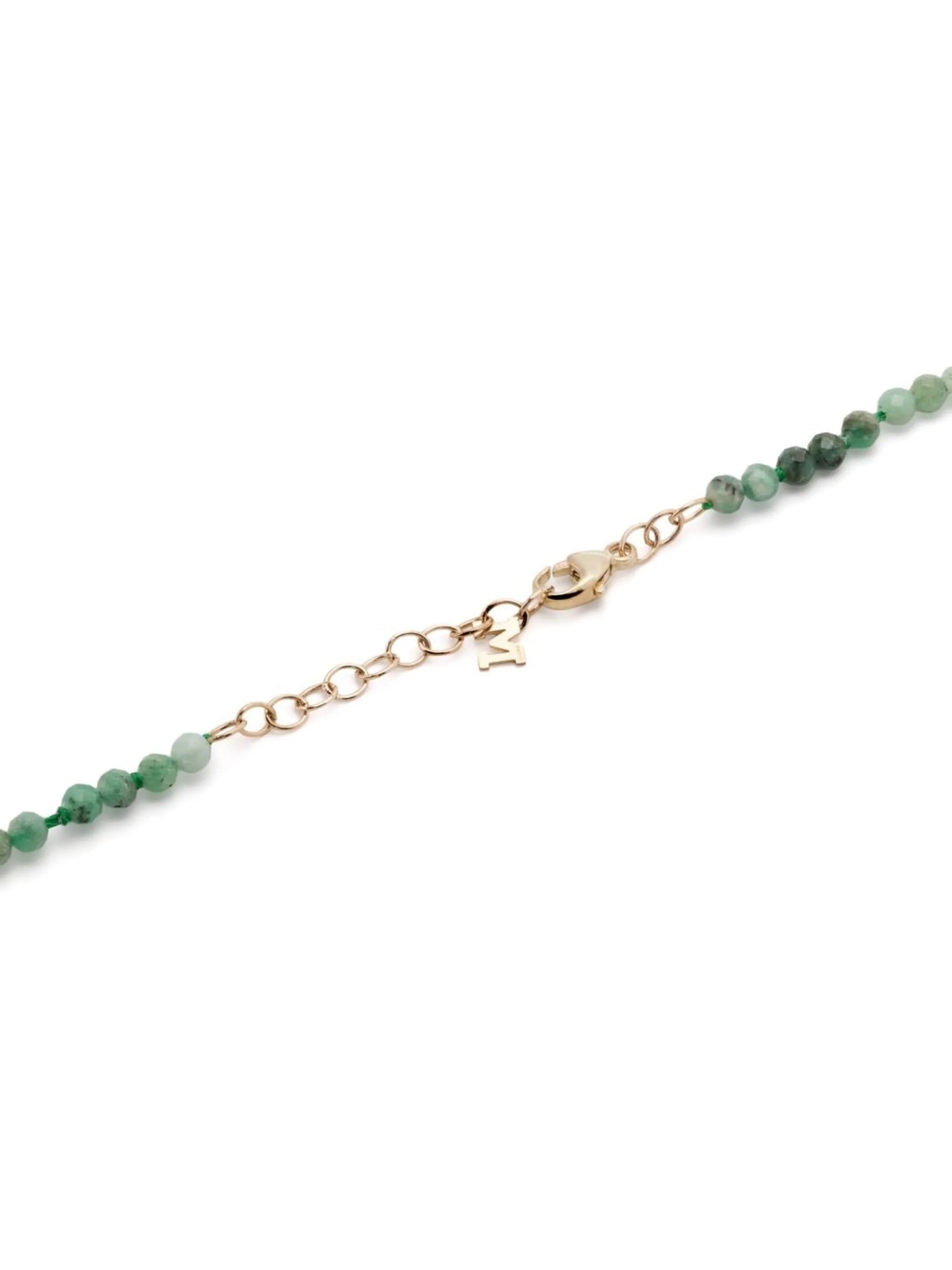 14kt yellow gold emerald beaded necklace