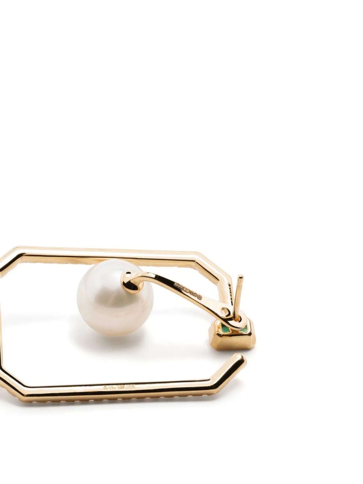 18kt yellow gold multi-stone hoop earring