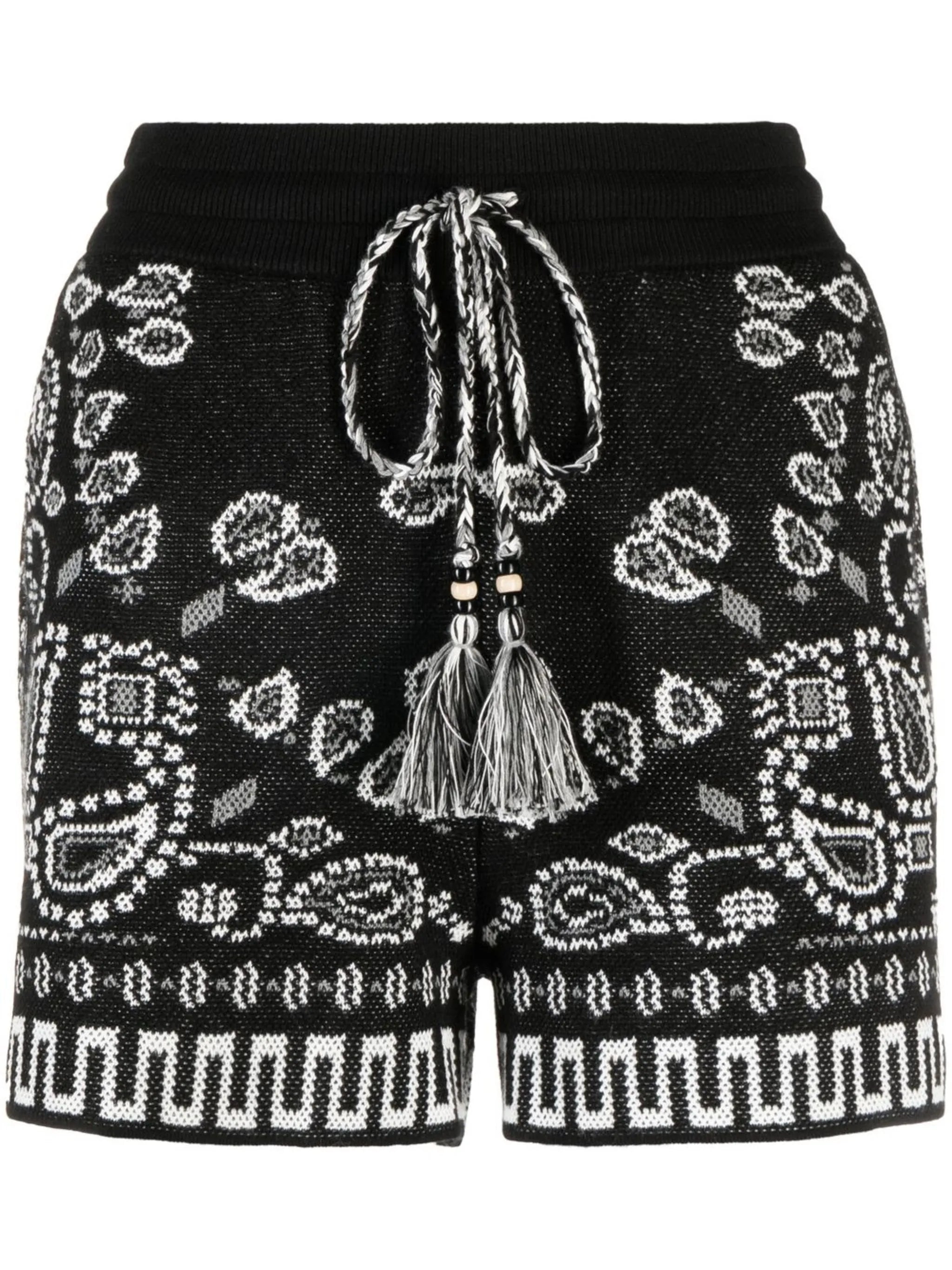 paisley knit shorts