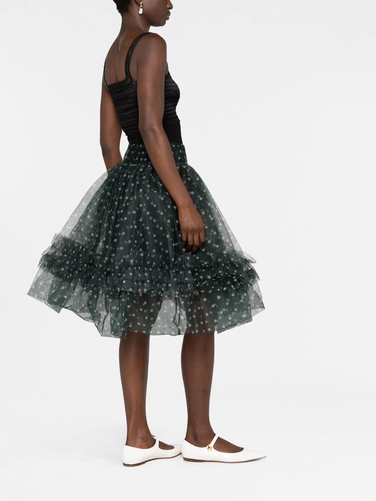 Bonnie polka dot tulle midi skirt