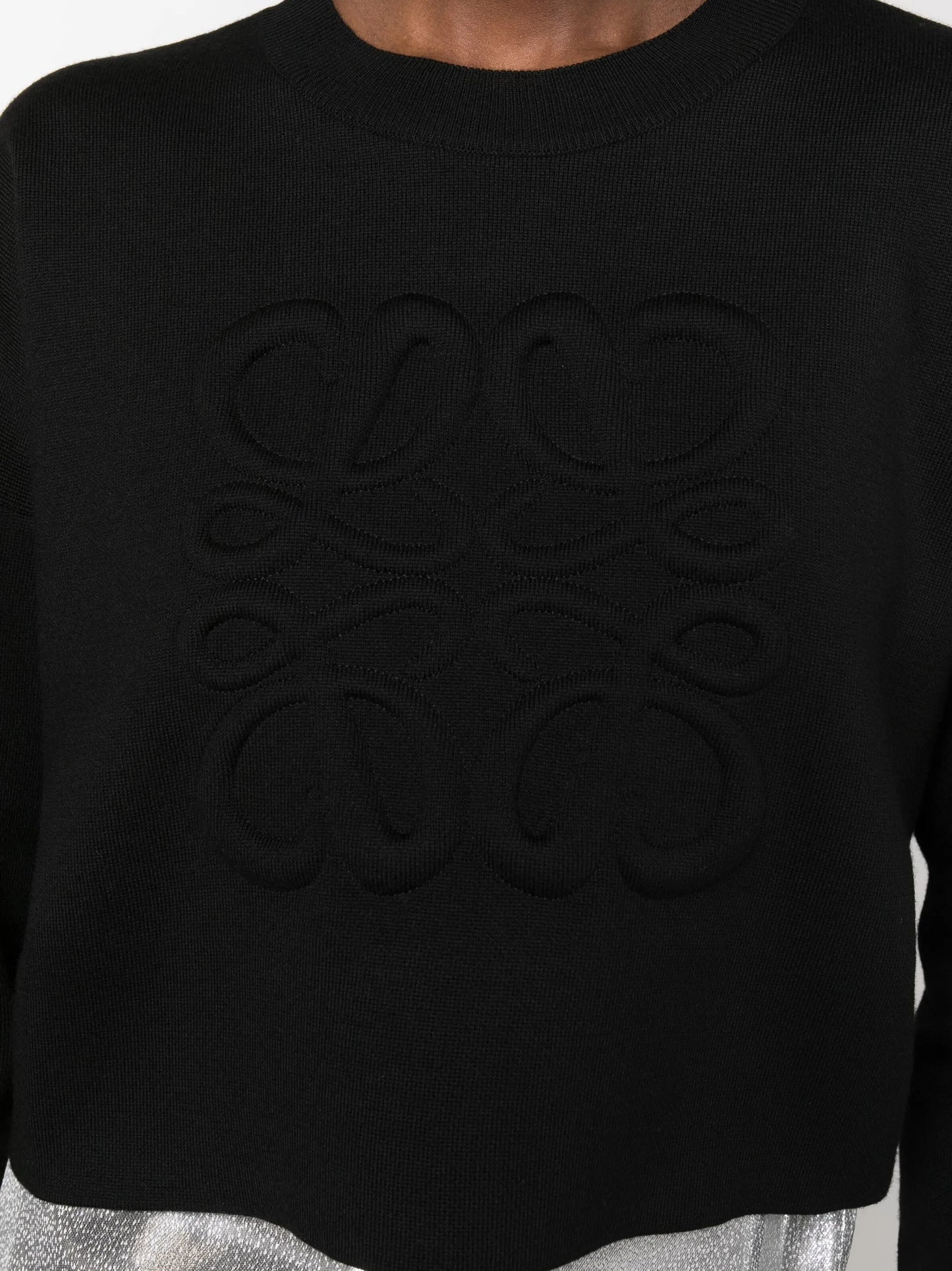 Anagram-motif cropped jumper