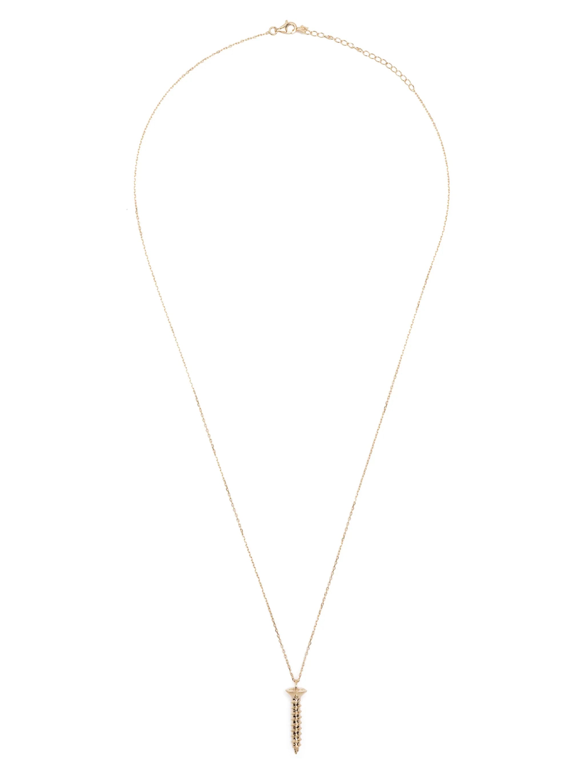 14kt yellow gold screw pendant necklace