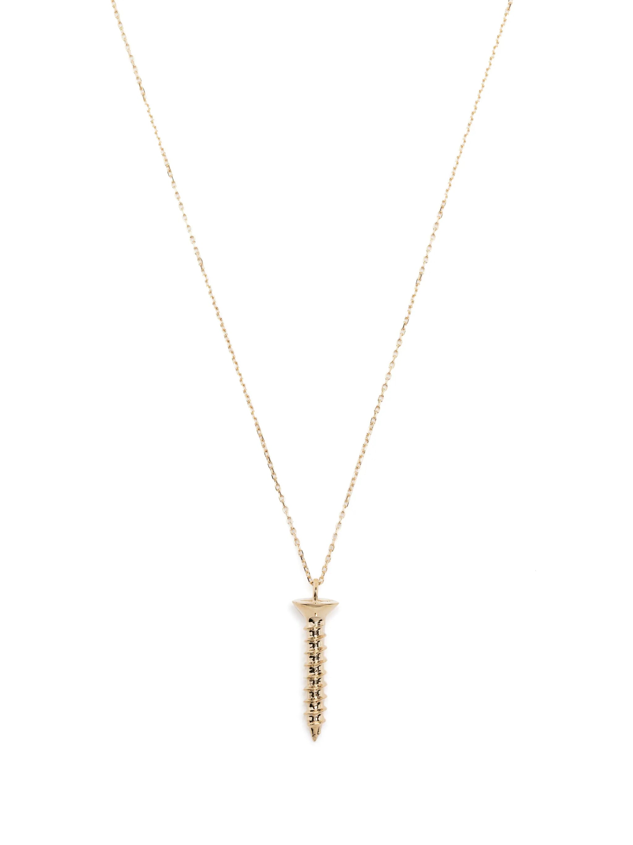 14kt yellow gold screw pendant necklace